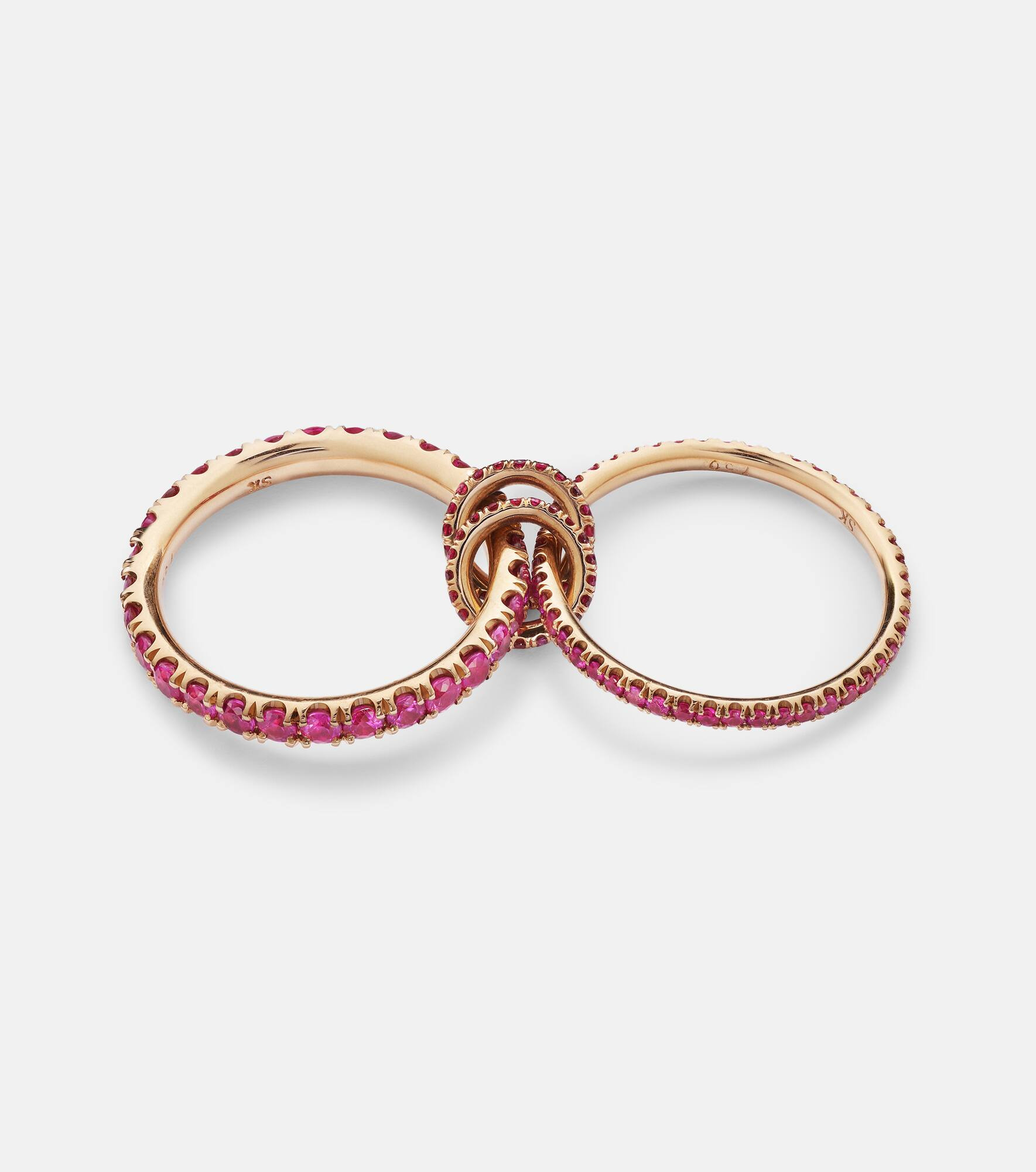 Delphinus Rouge Petite Deux 18kt gold ring with sapphires and rubies - 4