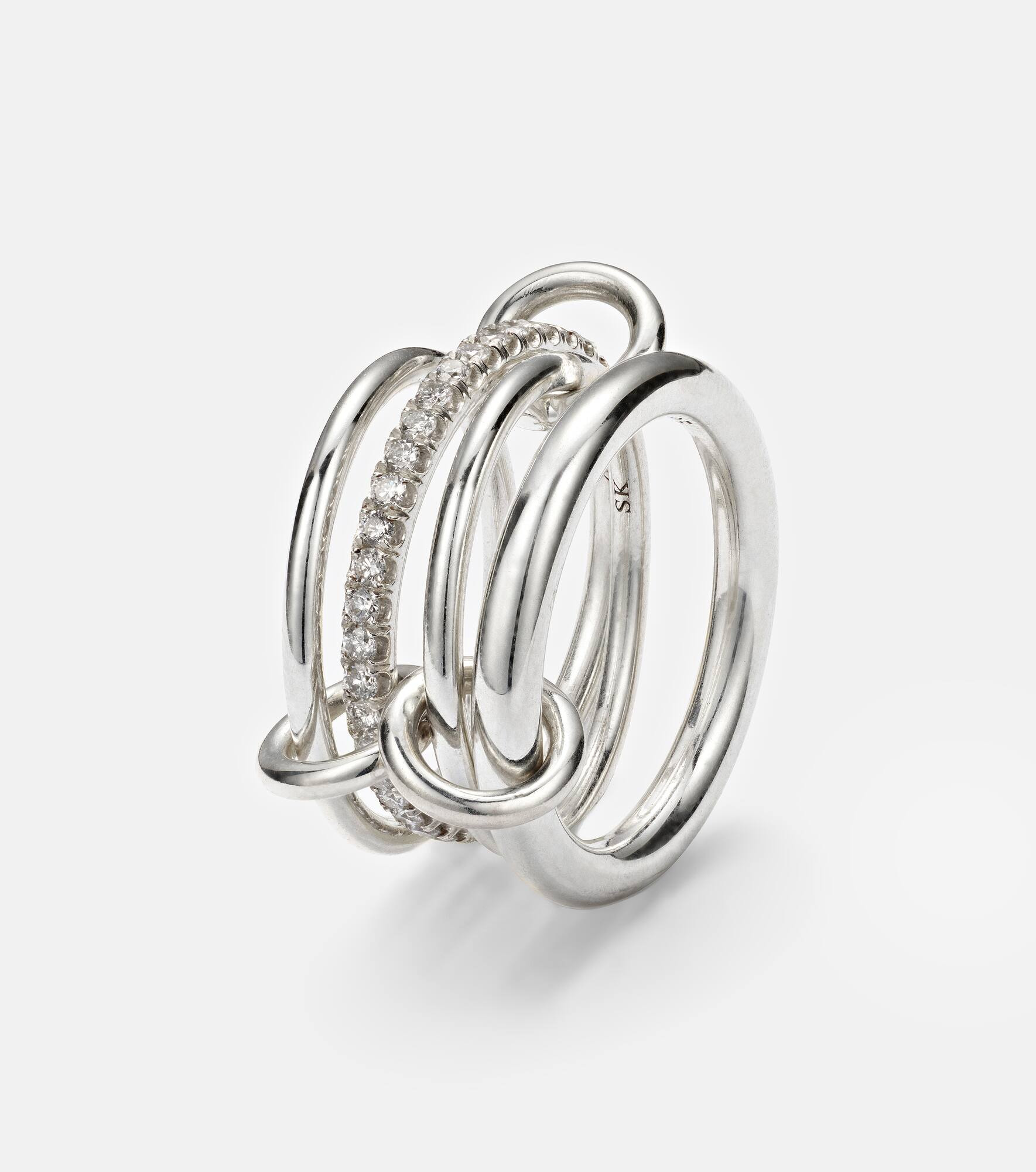 Nimbus sterling silver ring with diamonds - 6