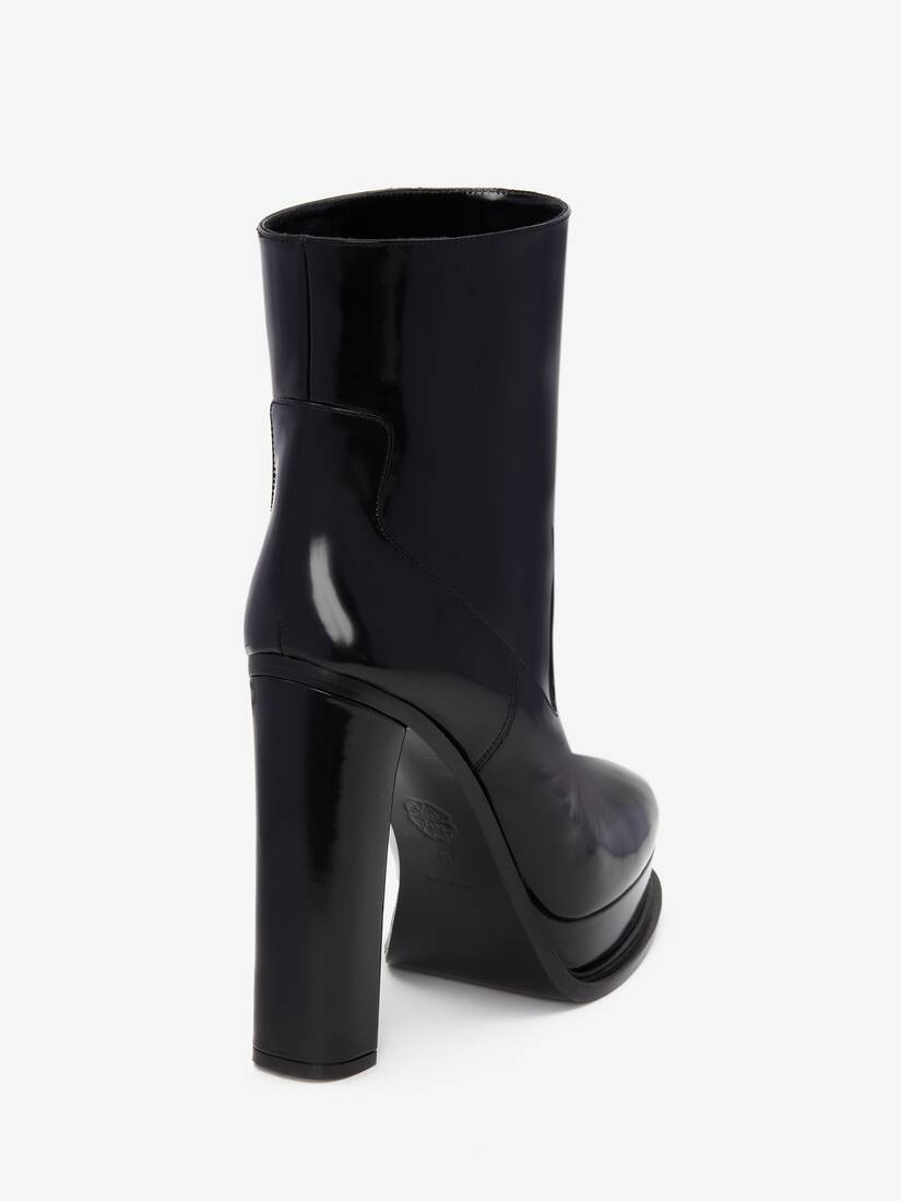 Women's Platform Ankle Boot in Black - 3