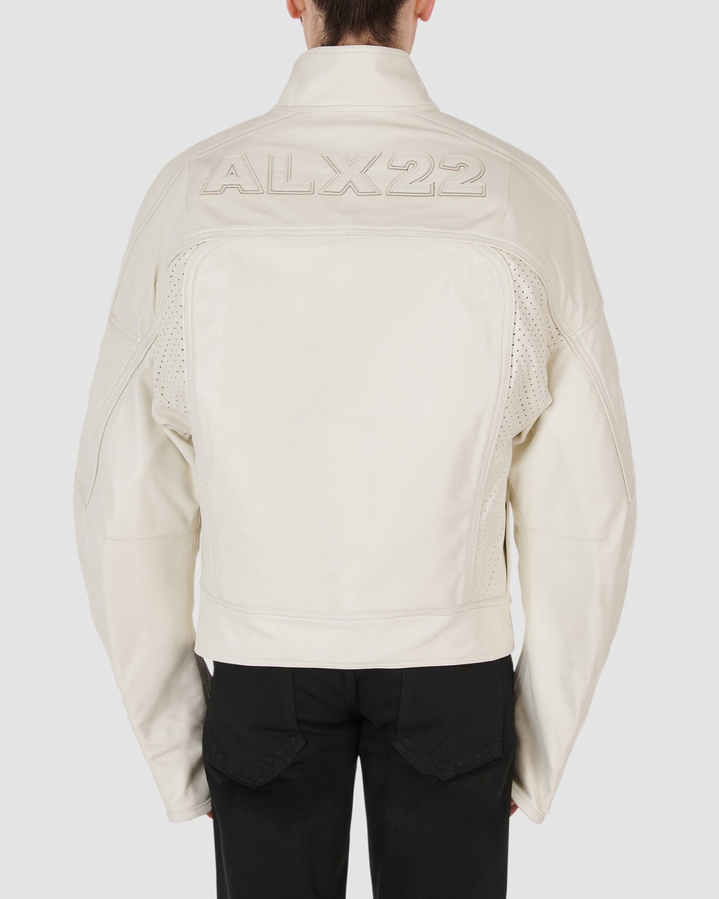 OVERSIZE LEATHER LOGO MOTO JACKET - 5