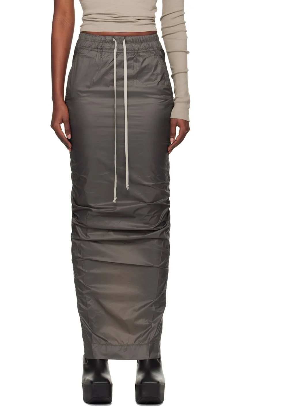 Gray Concordians Pull On Pillar Maxi Skirt - 1