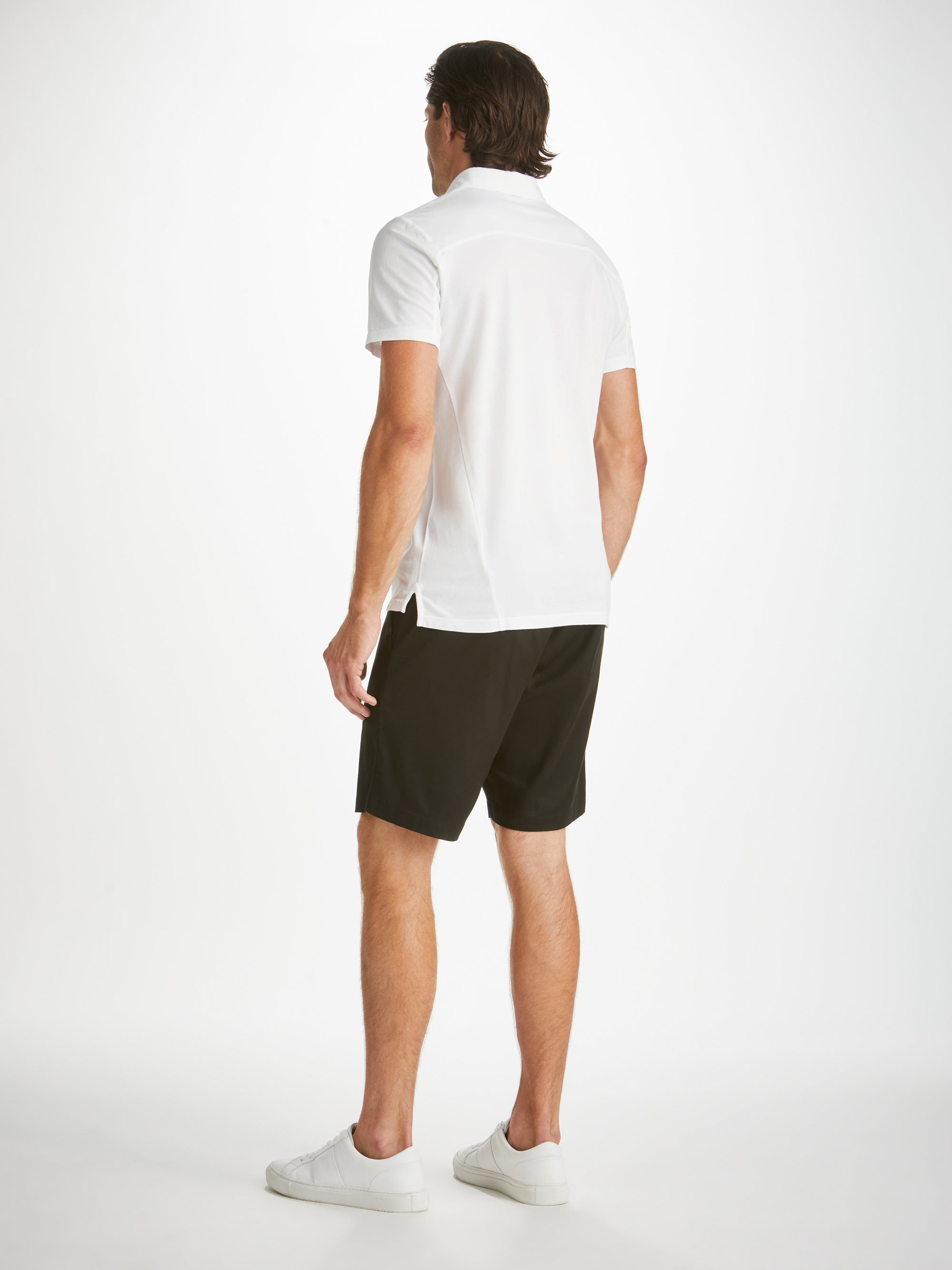 Men's Polo Shirt Ramsay Pique Cotton Tencel White - 4