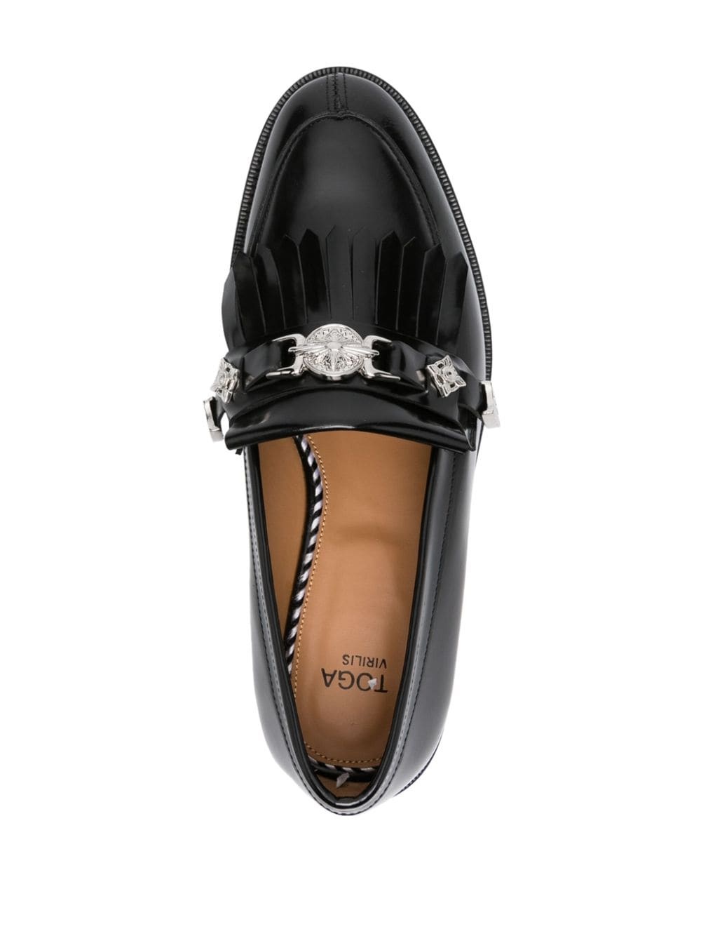 stud-embellished leather loafers - 4