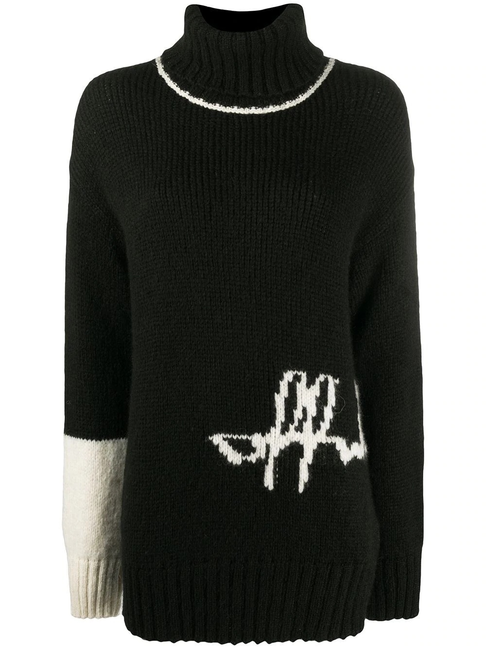 intarsia-knit logo jumper - 1