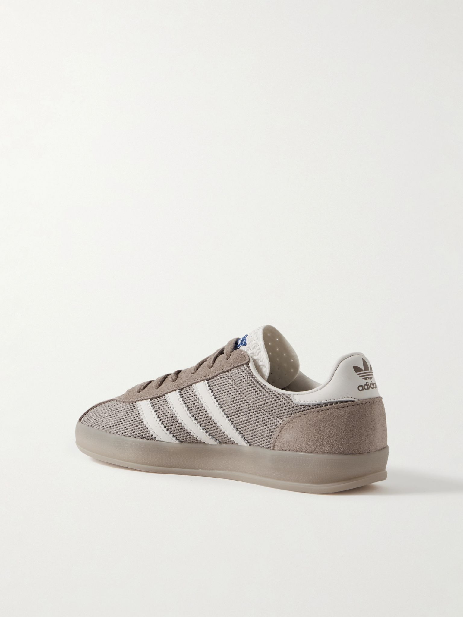 Gazelle Indoor Pro suede and leather-trimmed mesh sneakers Mushroom - 3