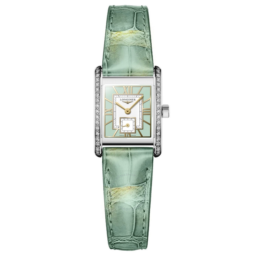Longines Mini Dolcevita Quartz Diamond Green Dial Ladies Watch L5.200.0.05.2 - 1