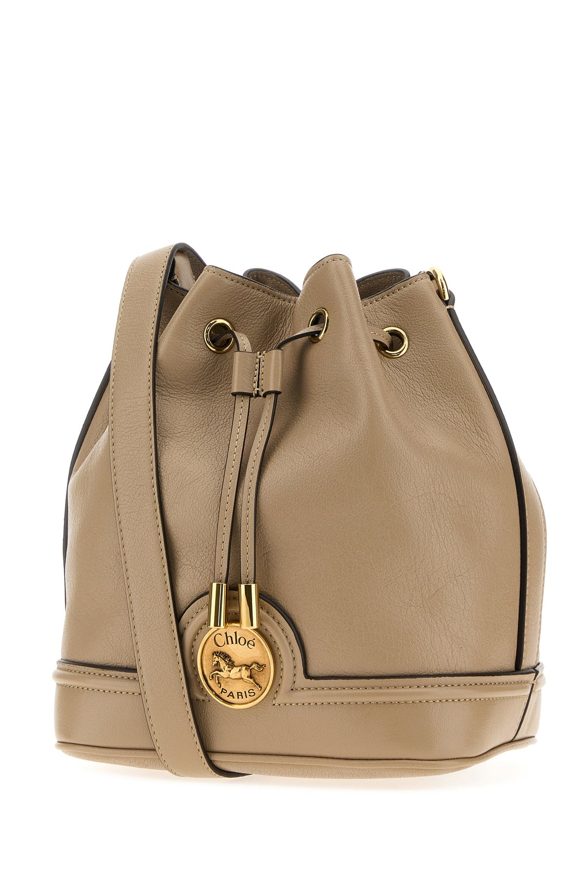 Cappuccino leather bucket bag - 2
