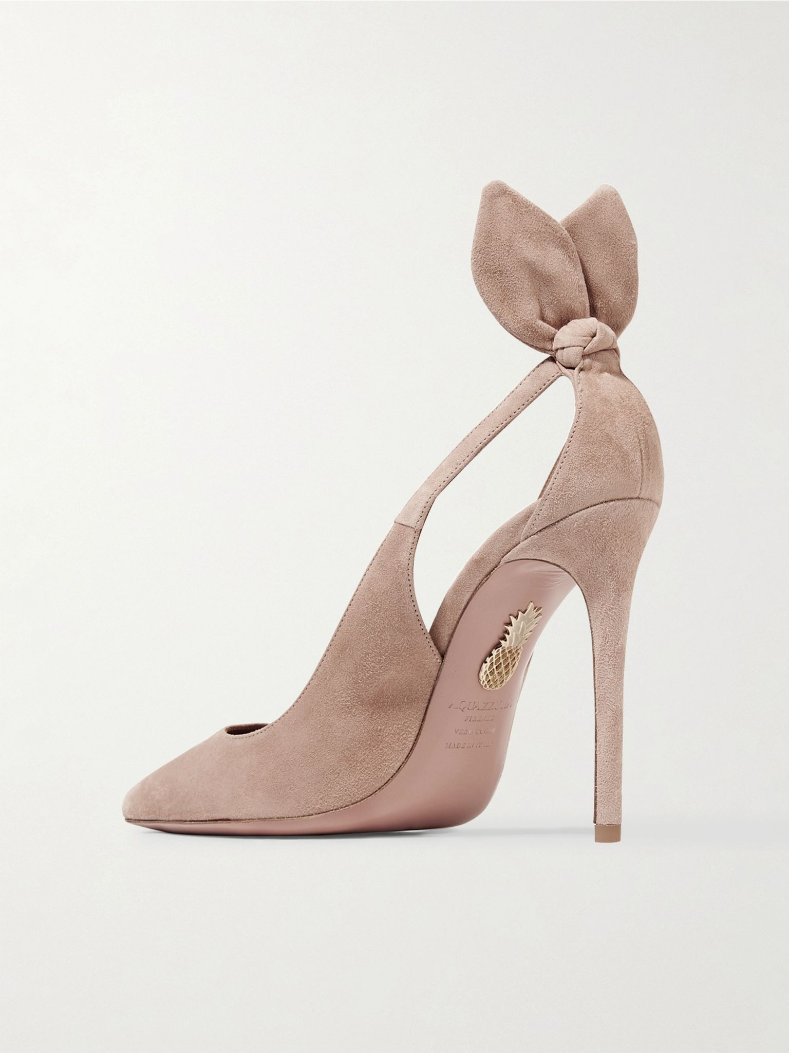 Bow Tie 105 suede pumps Blush - 3
