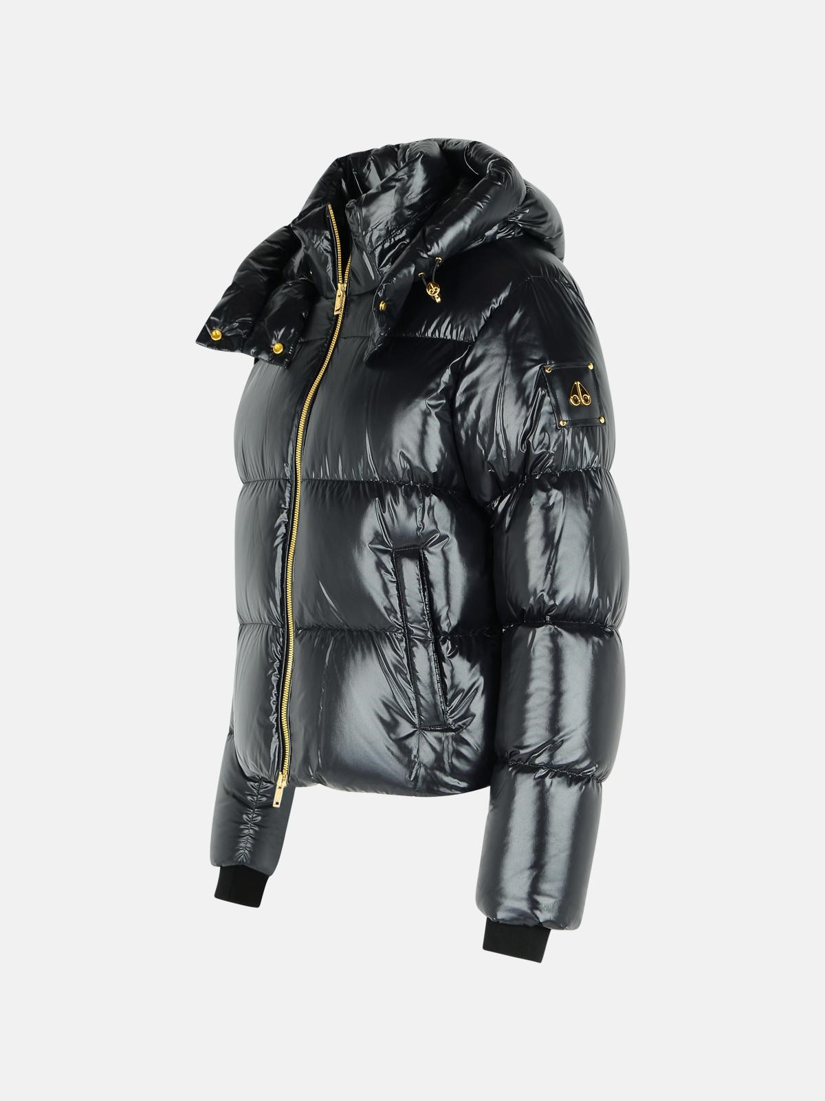 BLACK NYLON DOWN JACKET - 2