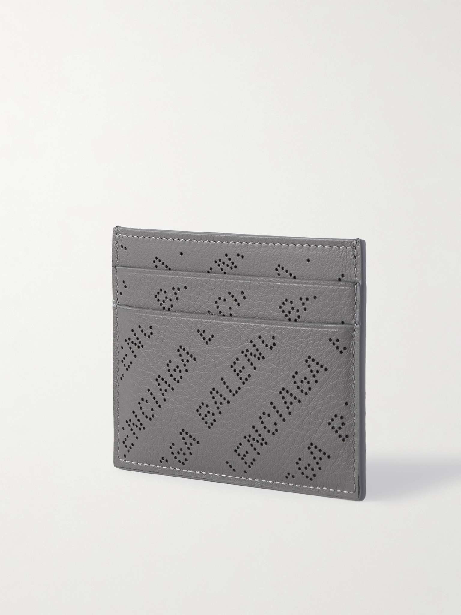 Logo-Perforated Leather Cardholder - 3