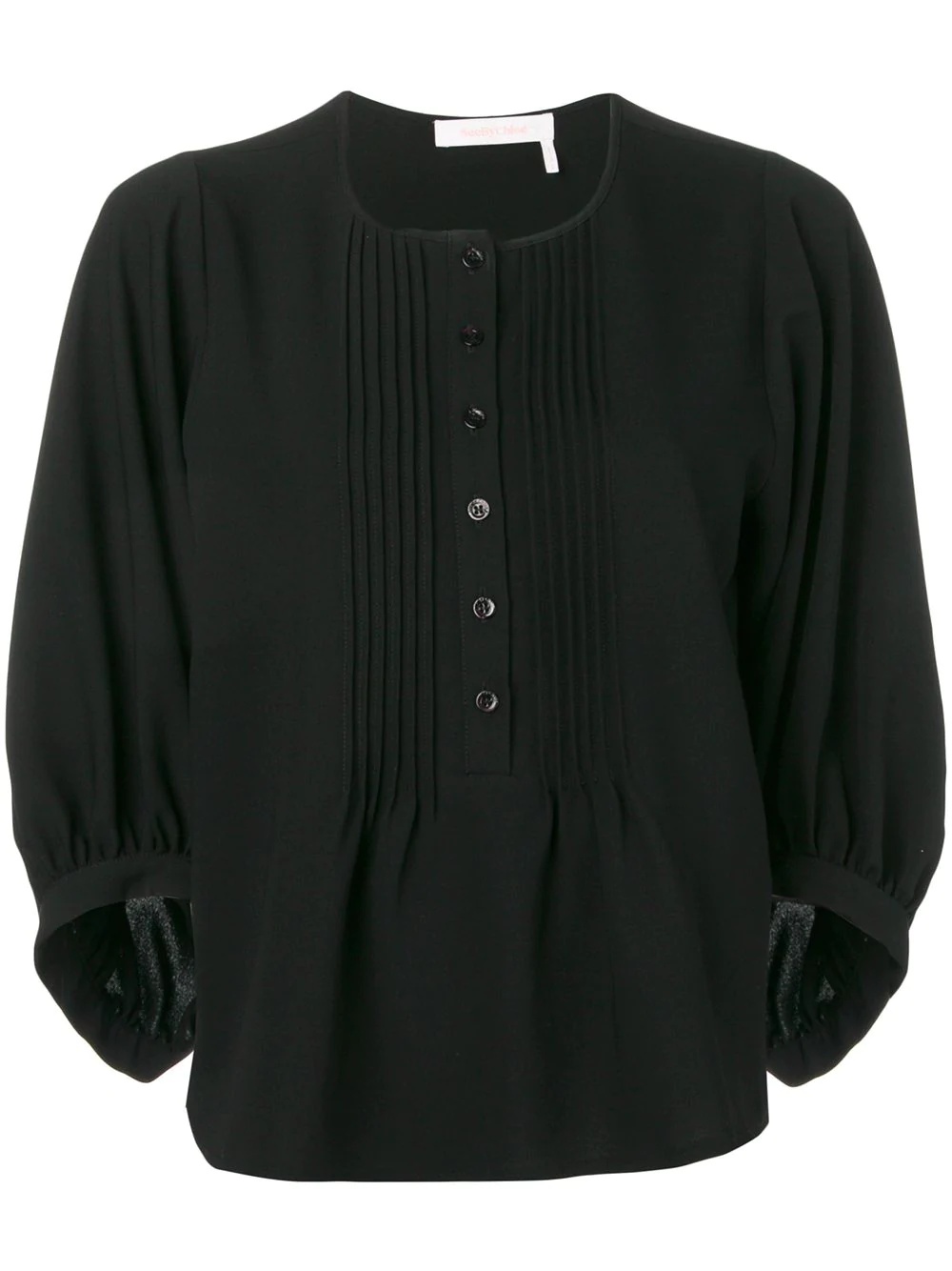 pleated bib blouse - 1