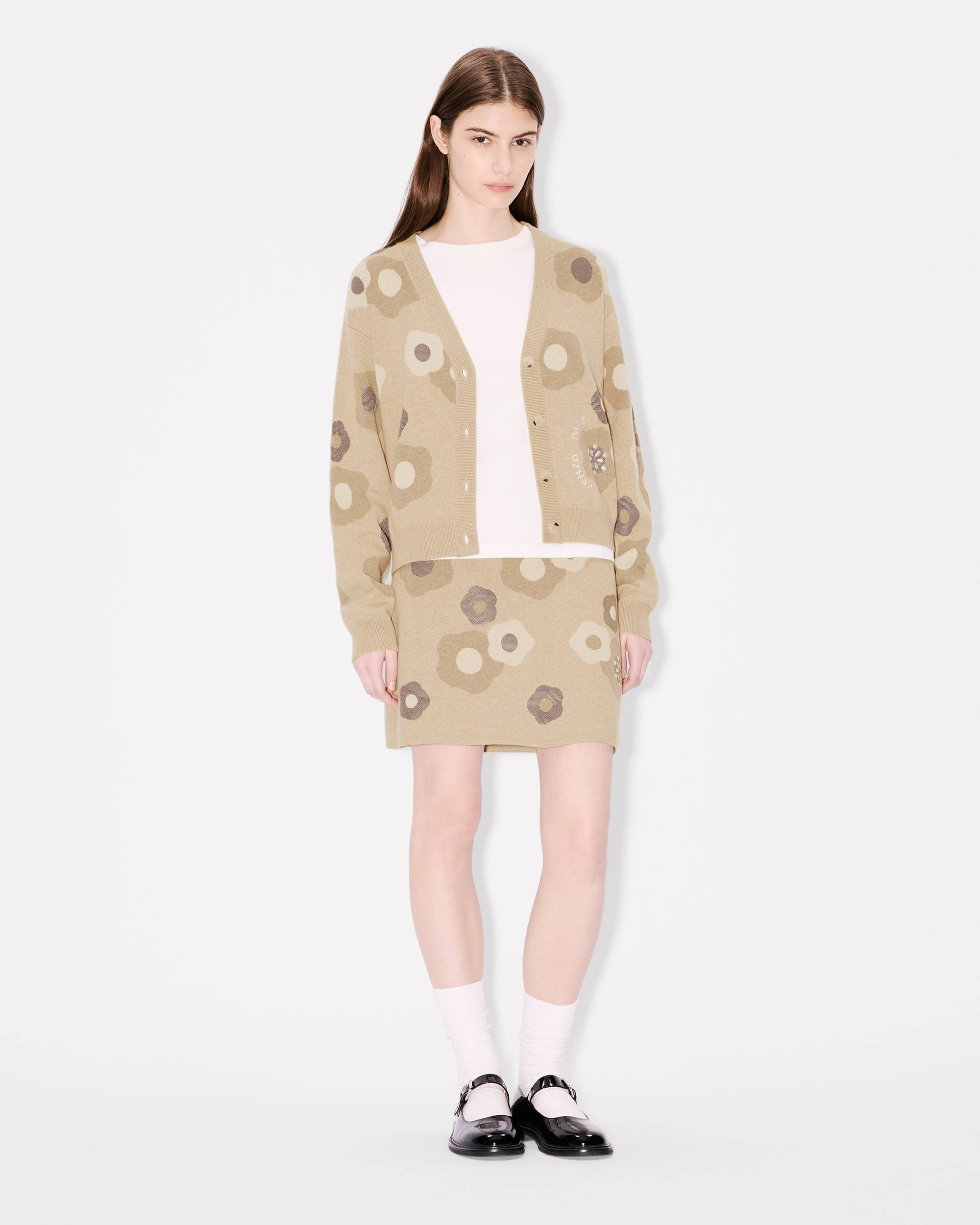 'Hana Dots' embroidered cardigan in mixed cotton wool - 5