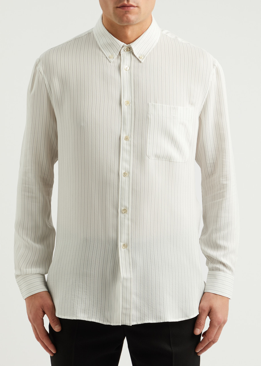 Striped silk crepe de chine shirt - 2