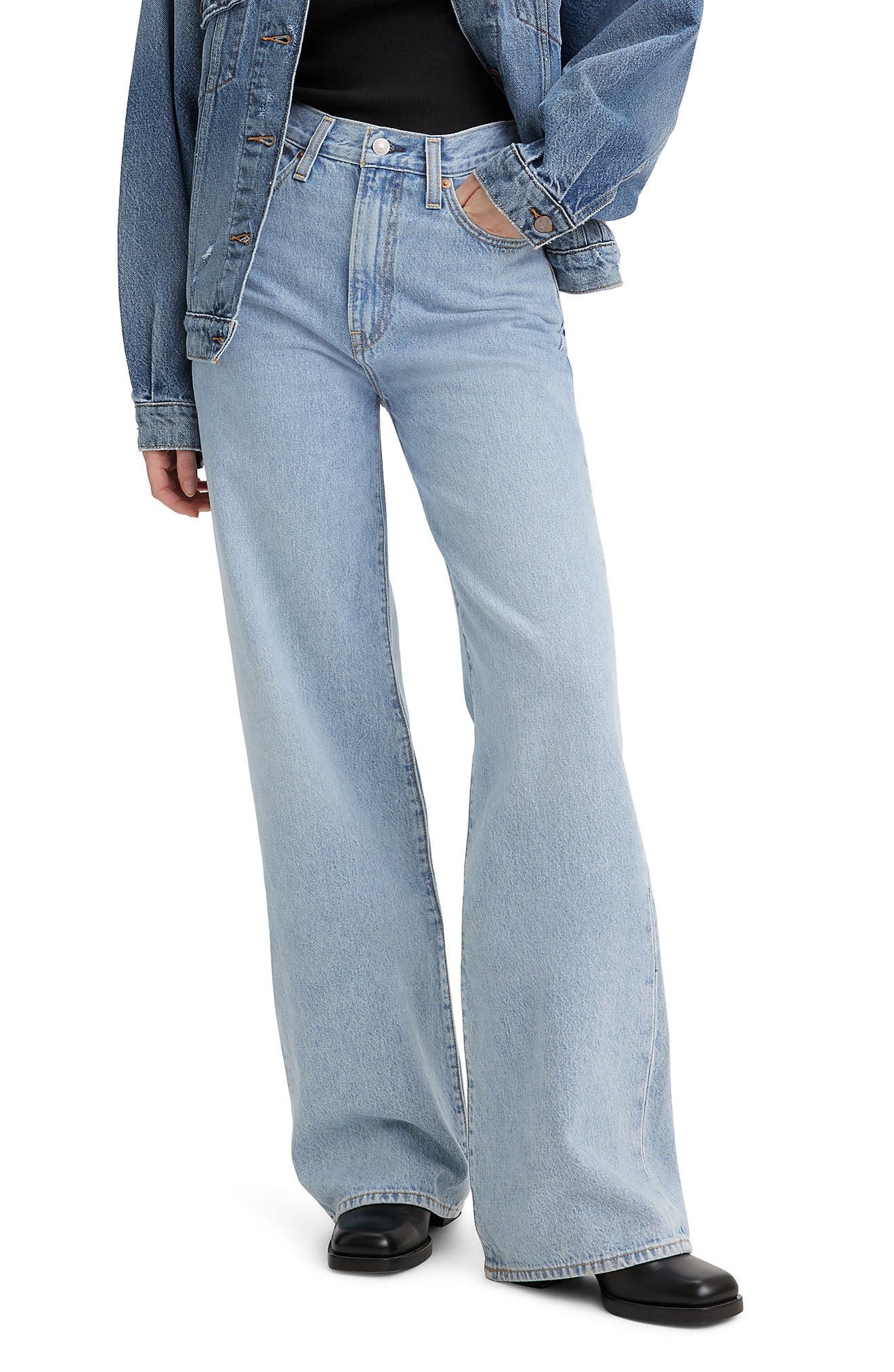 Ribcage High Waist Wide Leg Jeans - 1