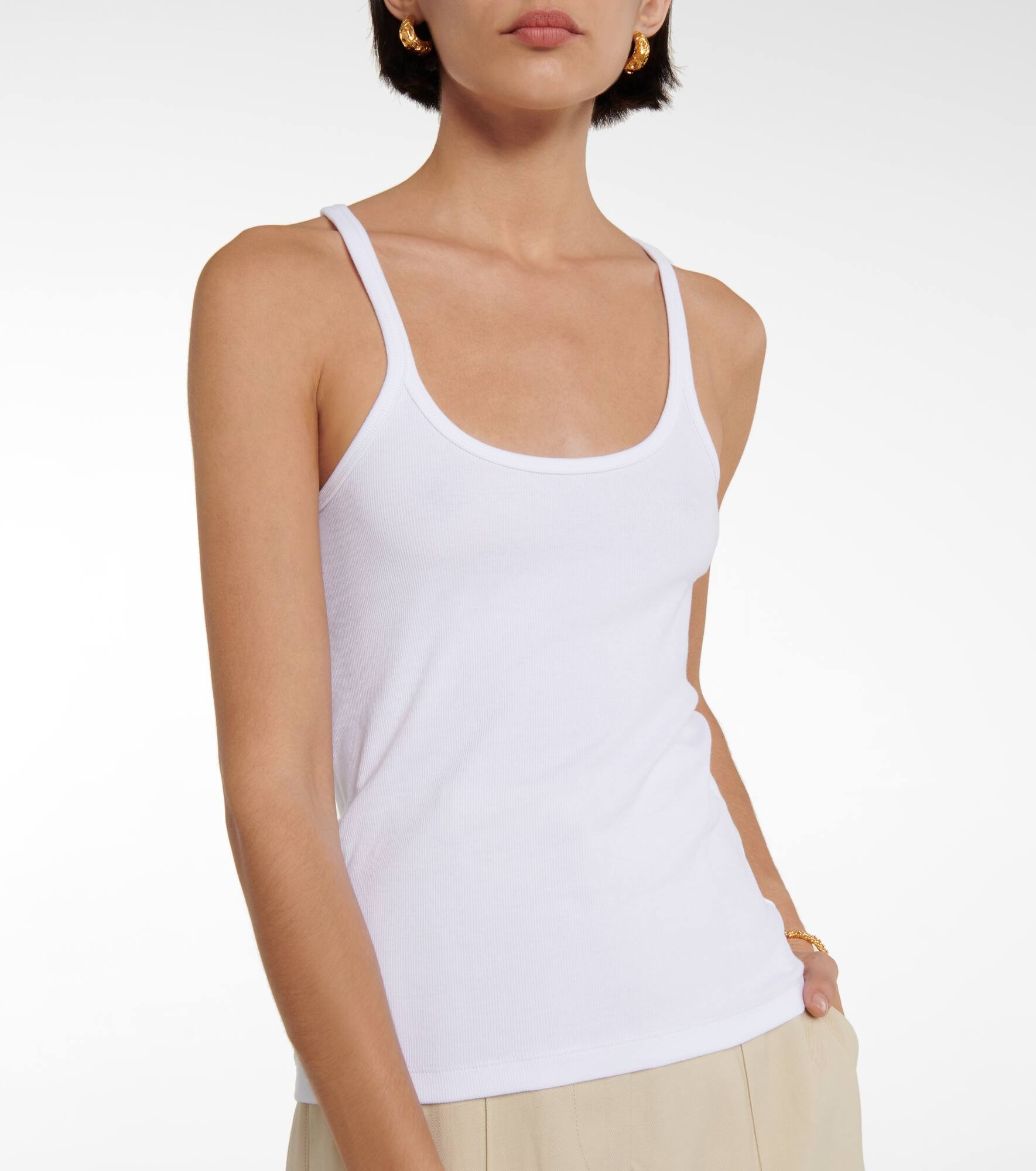 Cotton-blend racerback tank top - 5
