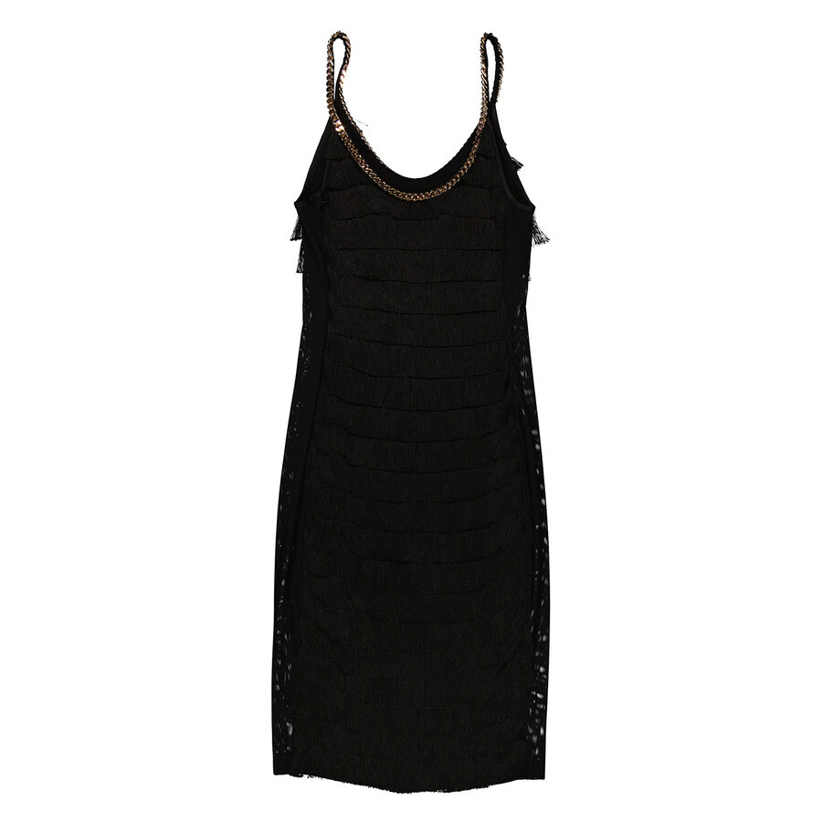 Burberry Black Melina Sleeveless Chain Trim Fringed Dress - 2
