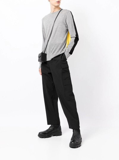 Neil Barrett colour-block knitted long-sleeve jumper outlook