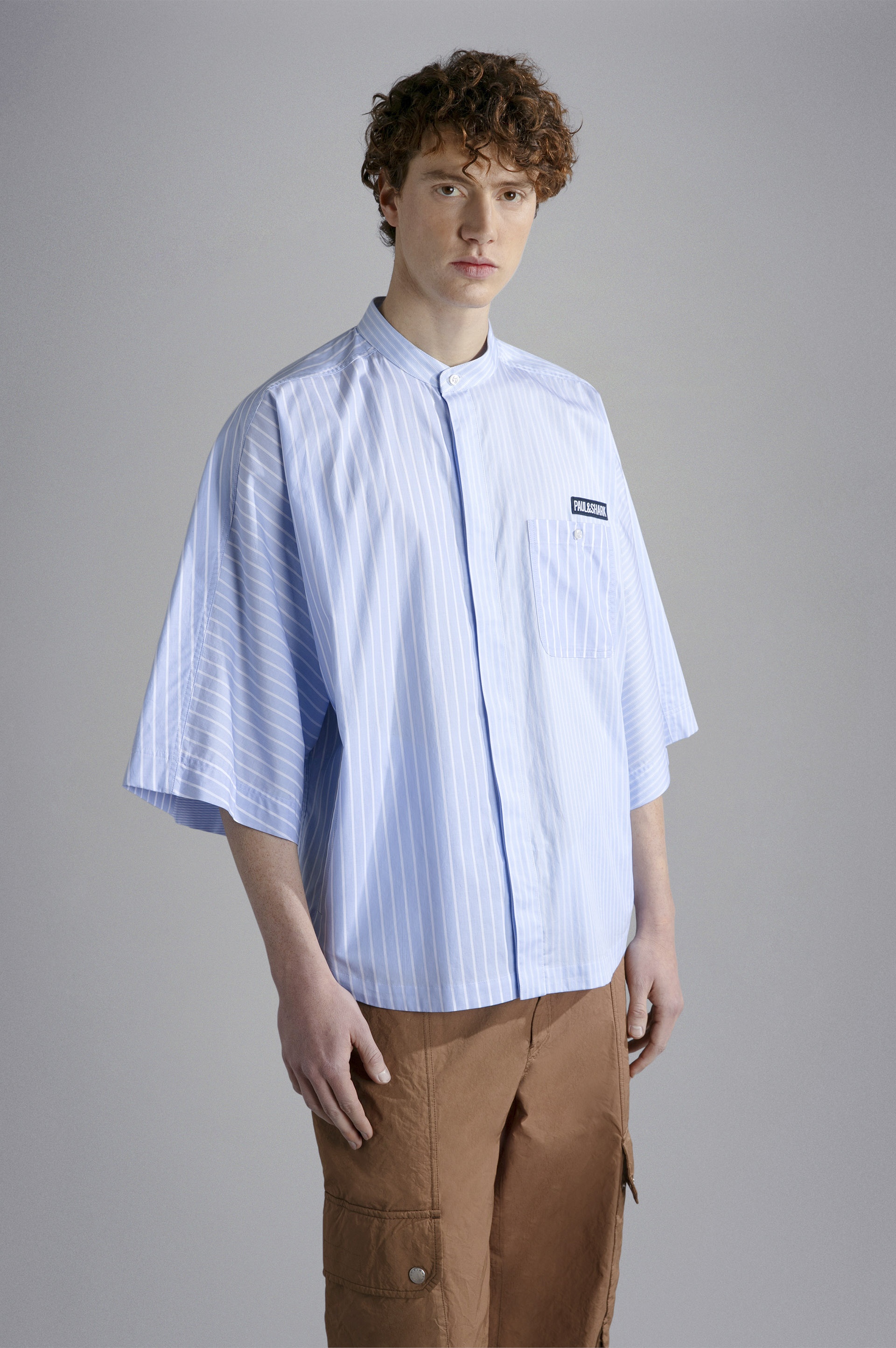 STIPED OVERSHIRT WITH KIMONO SLEEVES - 6