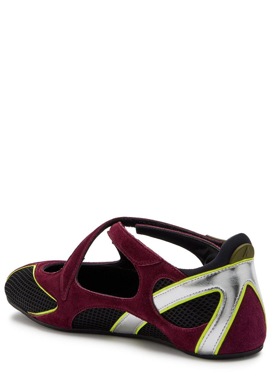 The Attico Panelled Mesh-knit Ballet Flats - 2