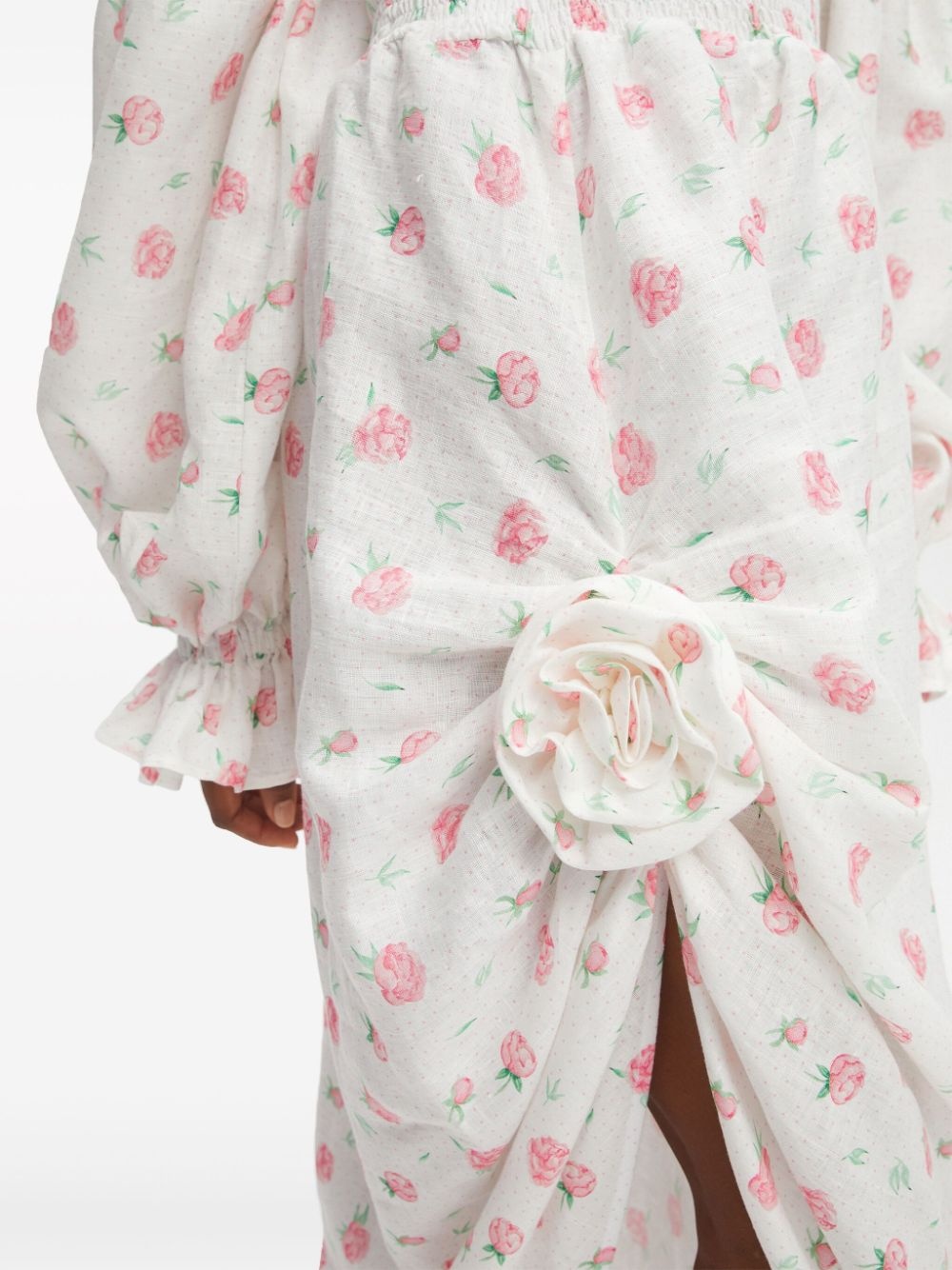 Atlanta rose-print linen dress - 7