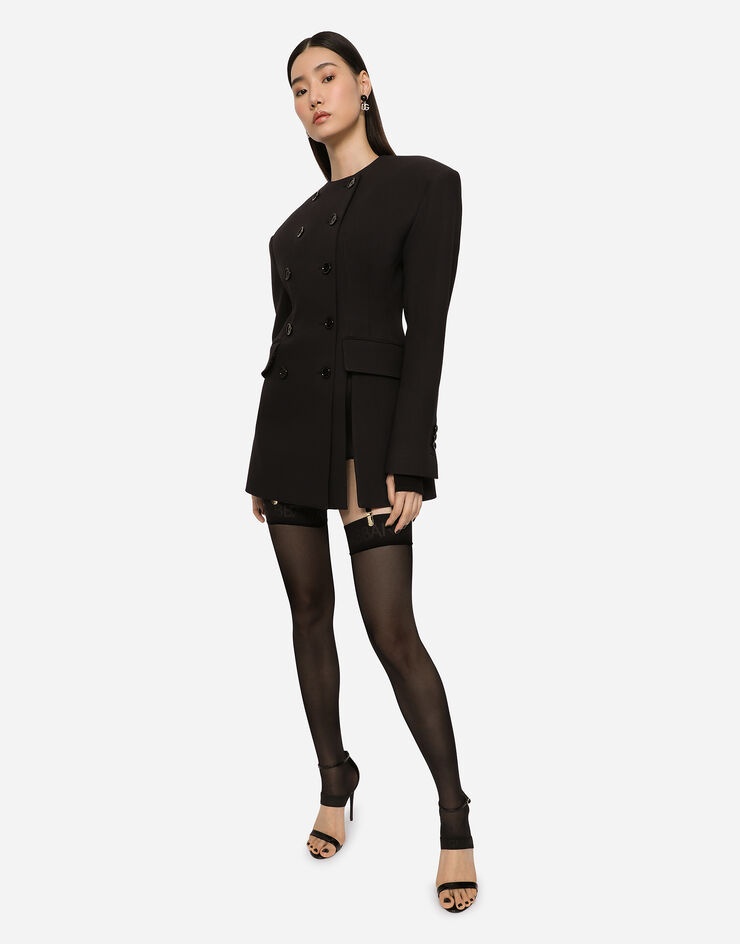 Double crepe jacket with side slit - 2