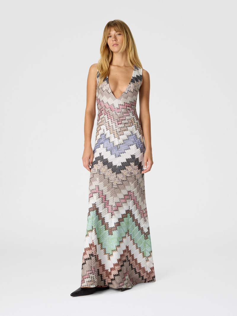 Missoni Viscose Lamé Gown with Deep V-Neck outlook