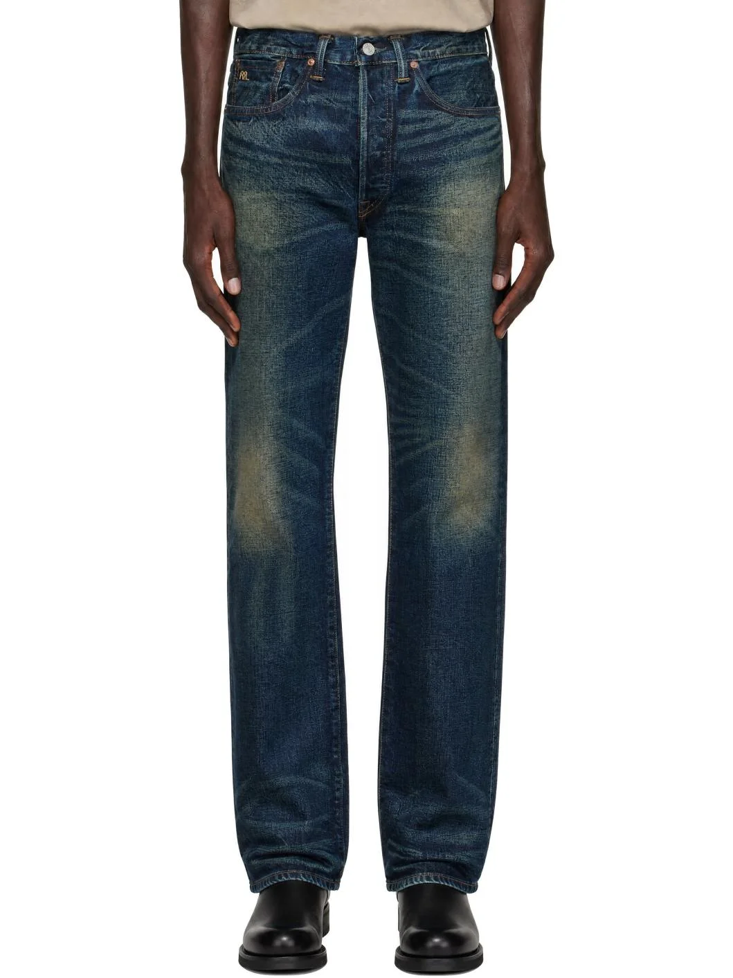Blue Vintage Five-Pocket Selvedge Denim Jeans - 1