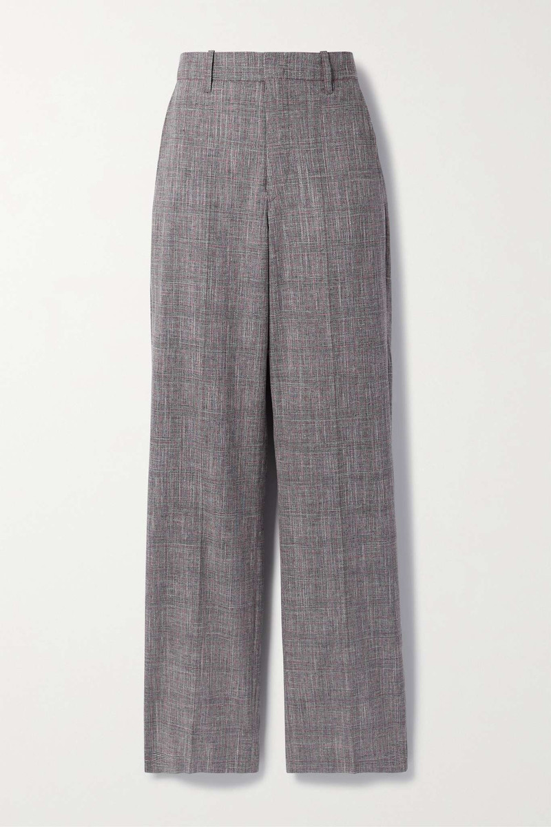 Olympe checked woven straight-leg pants 1