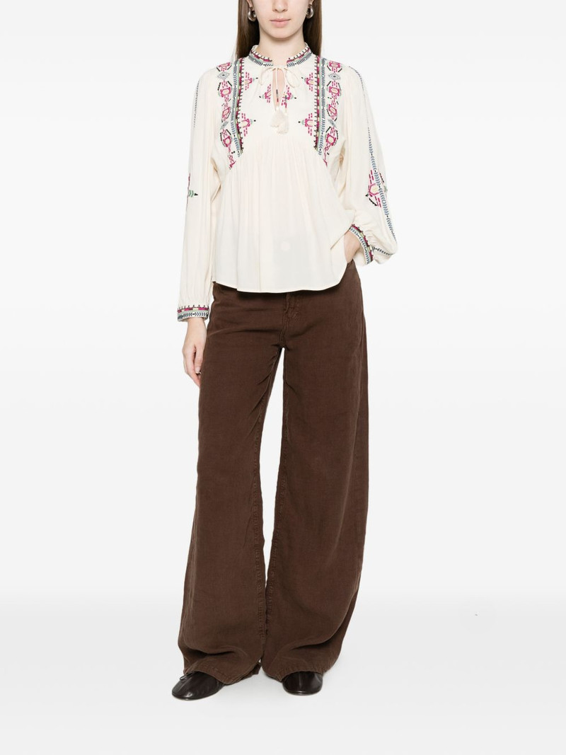 ba&sh embroidered tassel blouse outlook