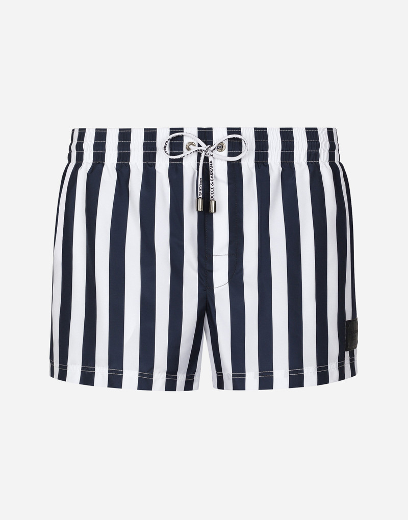 Swim shorts with vertical-stripe print 1