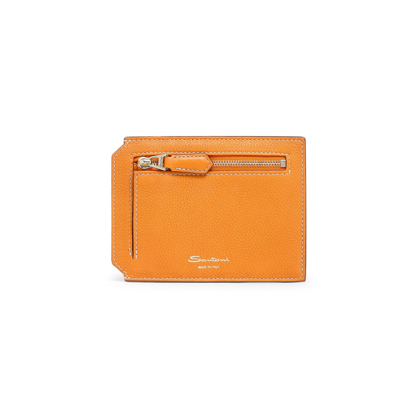 Orange tumbled leather document holder - 3