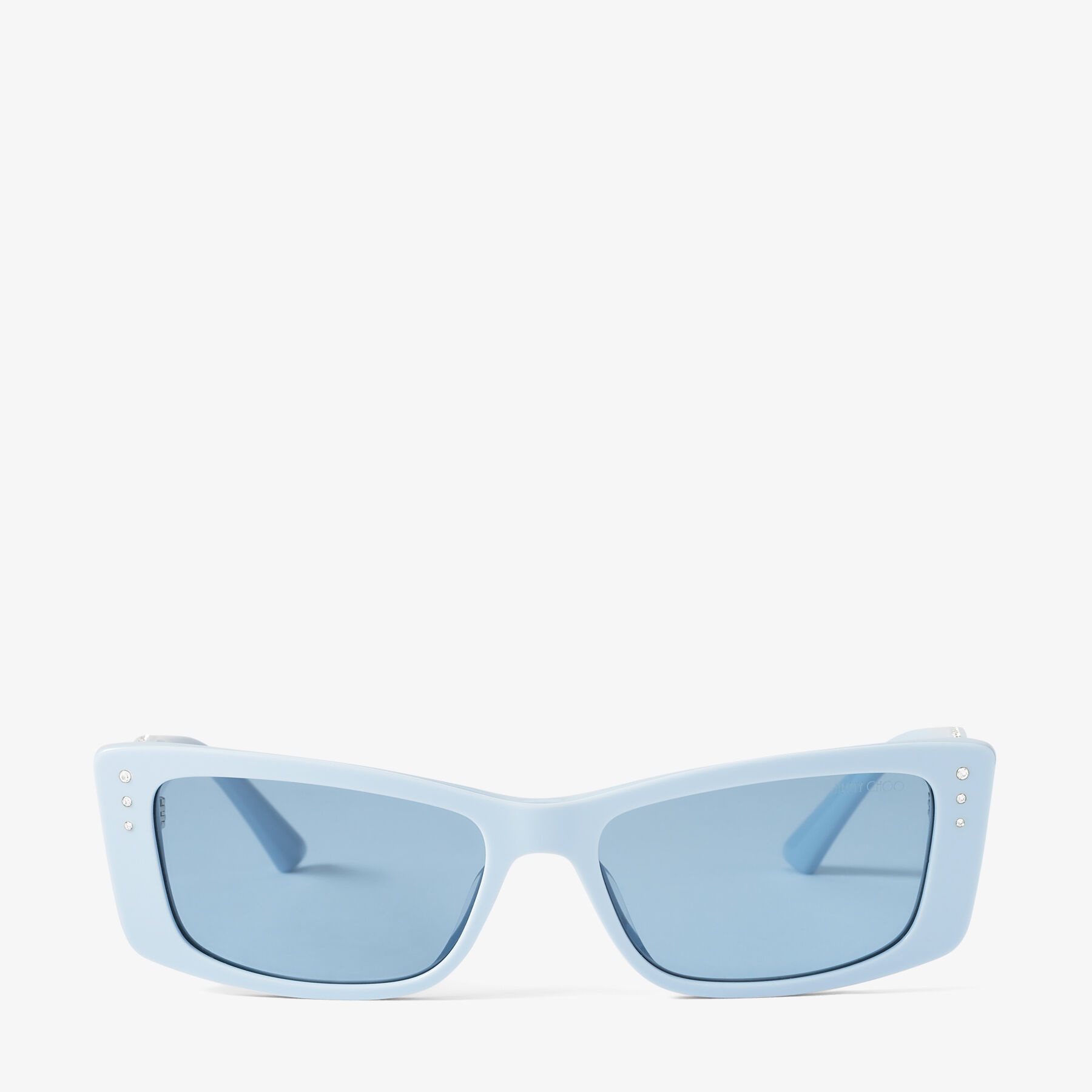 Lexy
Light Blue Rectangular Sunglasses with Crystals - 1