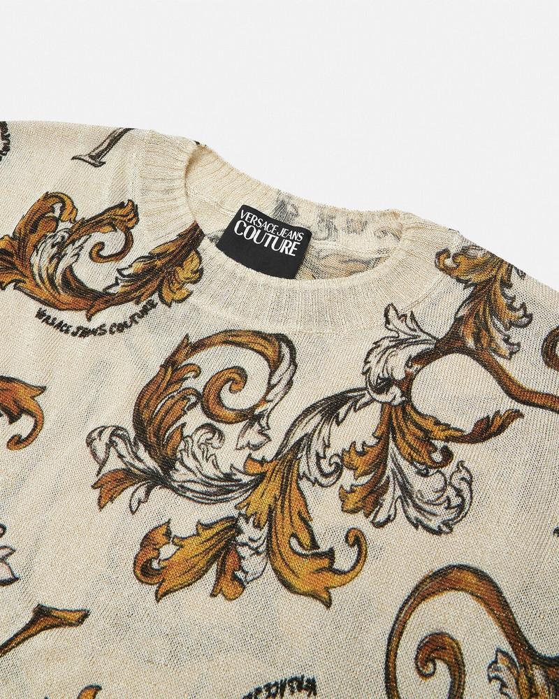 VERSACE JEANS COUTURE Outline Barocco Lurex Knit Sweater outlook