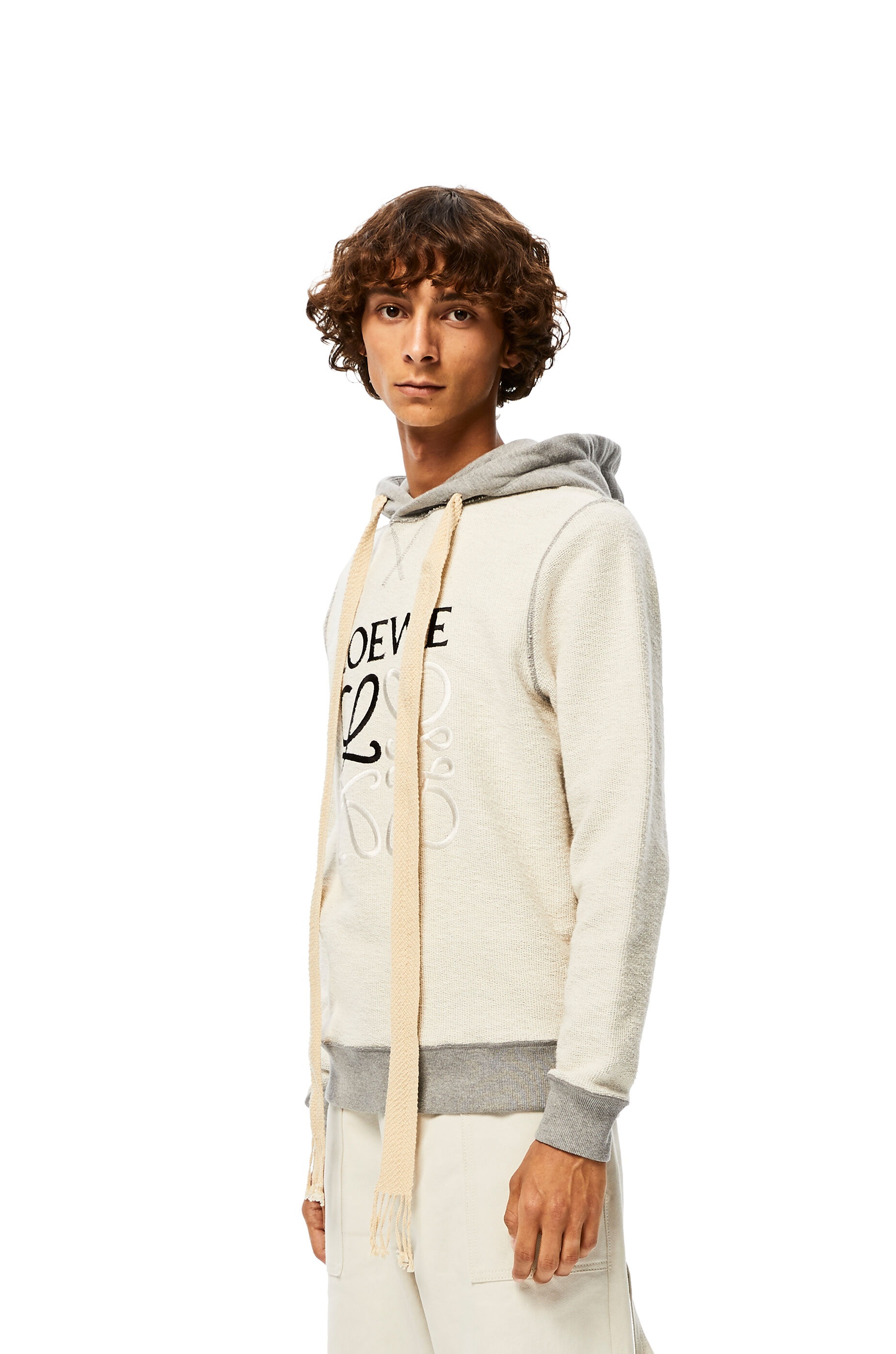 Reversible anagram embroidered hoodie in cotton - 3