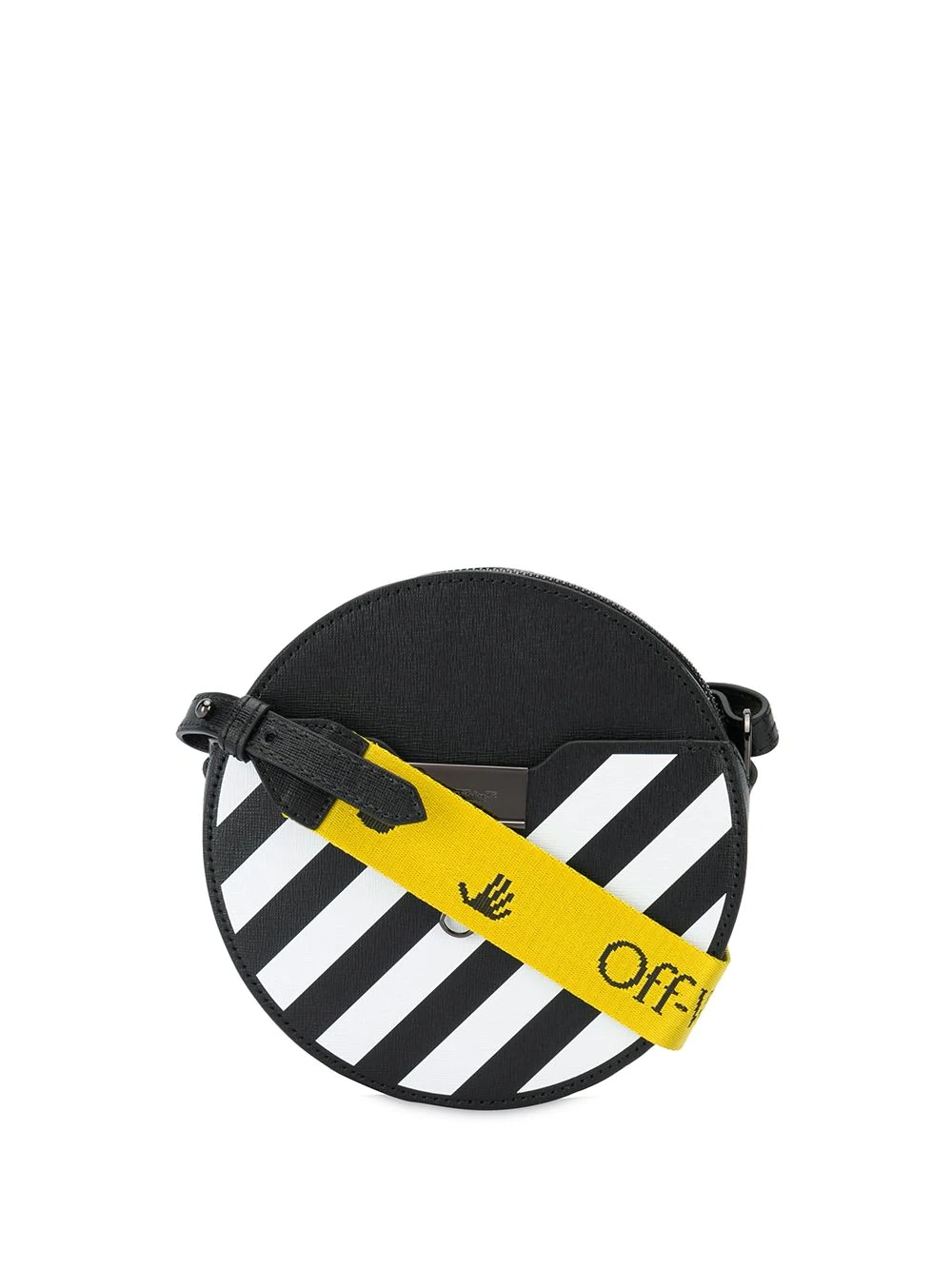 round diagonal-stripe crossbody bag - 1