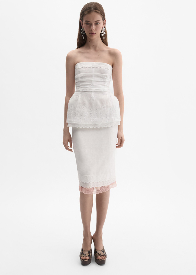 Embroidered corset in white 4