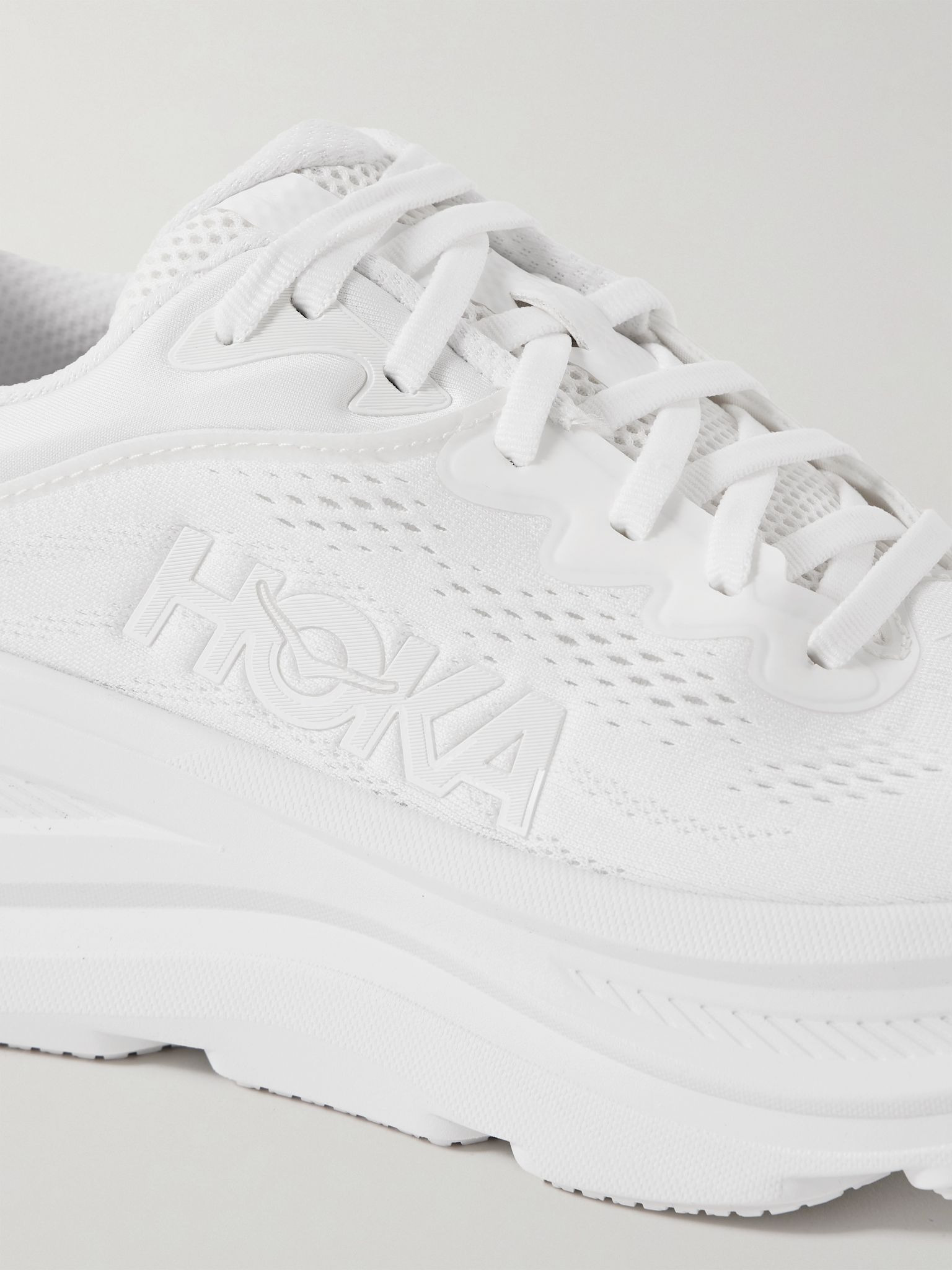 Bondi 9 Rubber-Trimmed Mesh Running Sneakers White - 5
