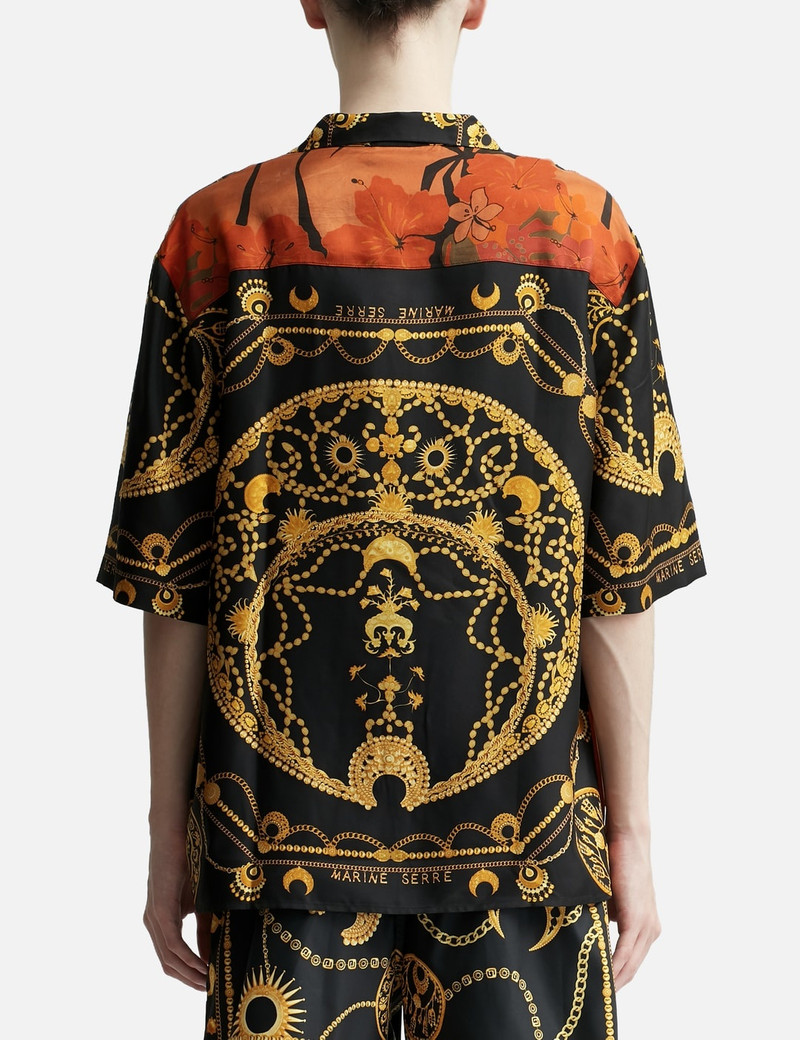 REGENERATED SILK AND ORNAMENT JEWELRY BOWLING SHIRT 4