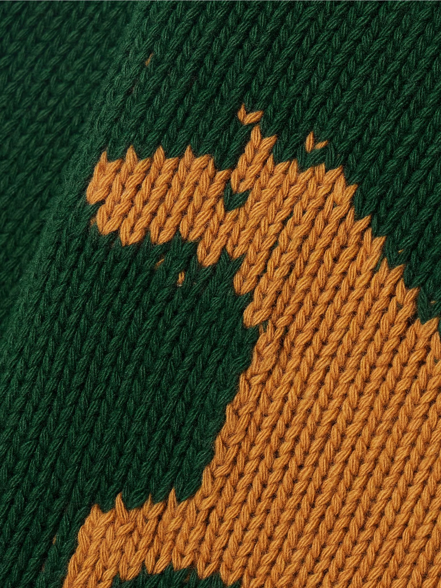 Diamond Corral intarsia wool sweater Green - 4