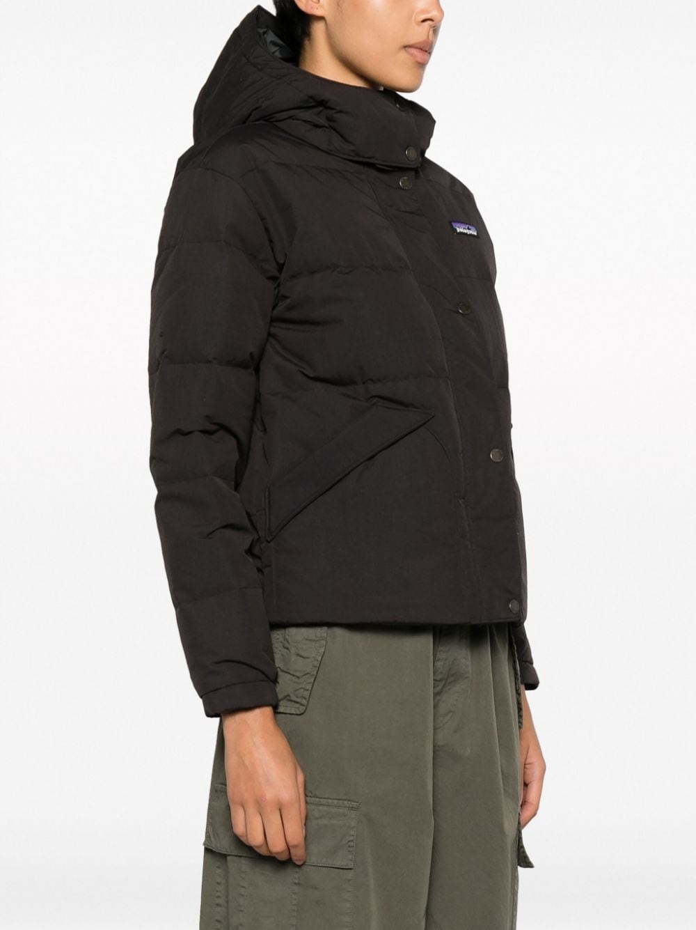 recycled feather-down hooded jacket - 5