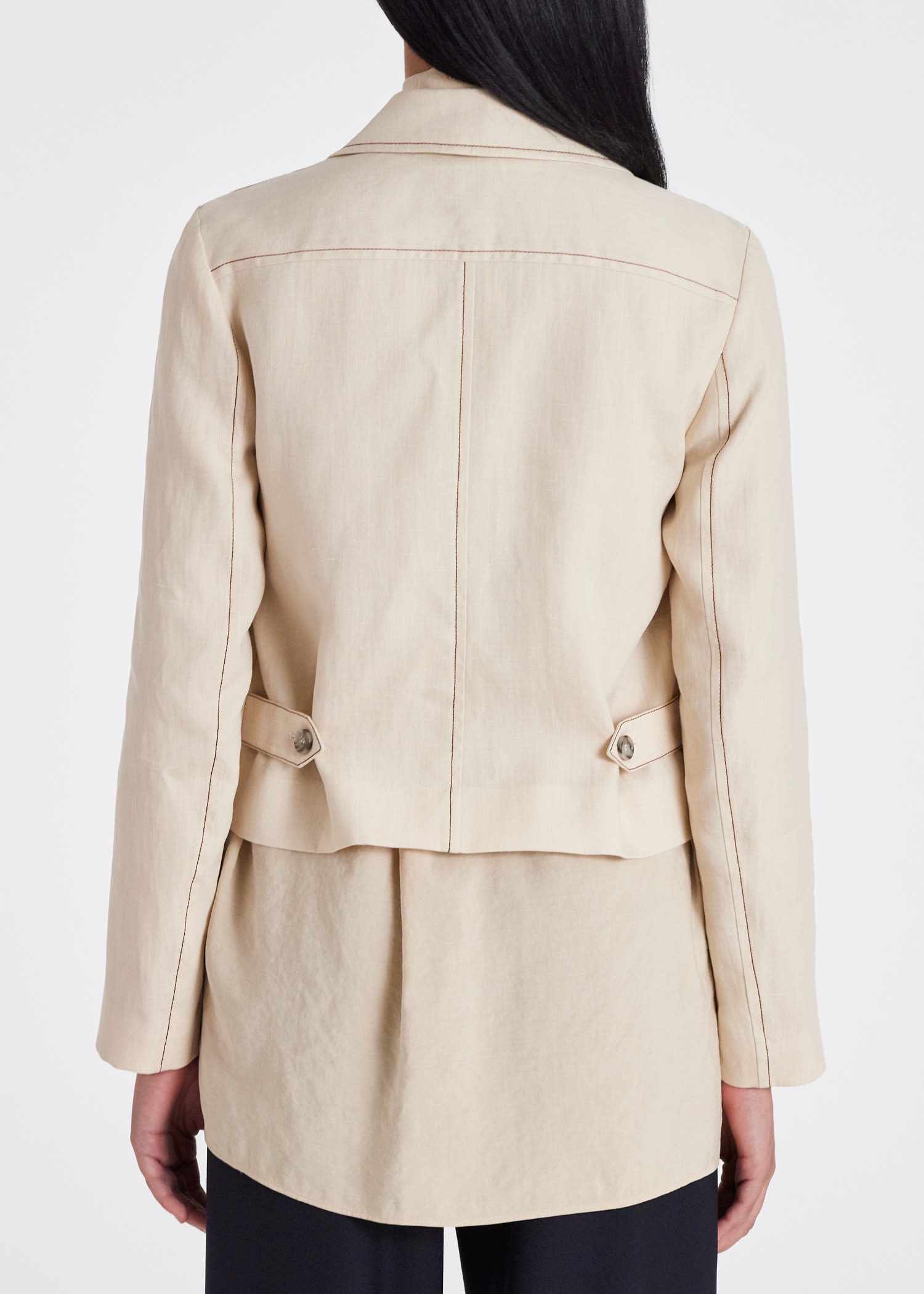 Linen Cropped Jacket - 6
