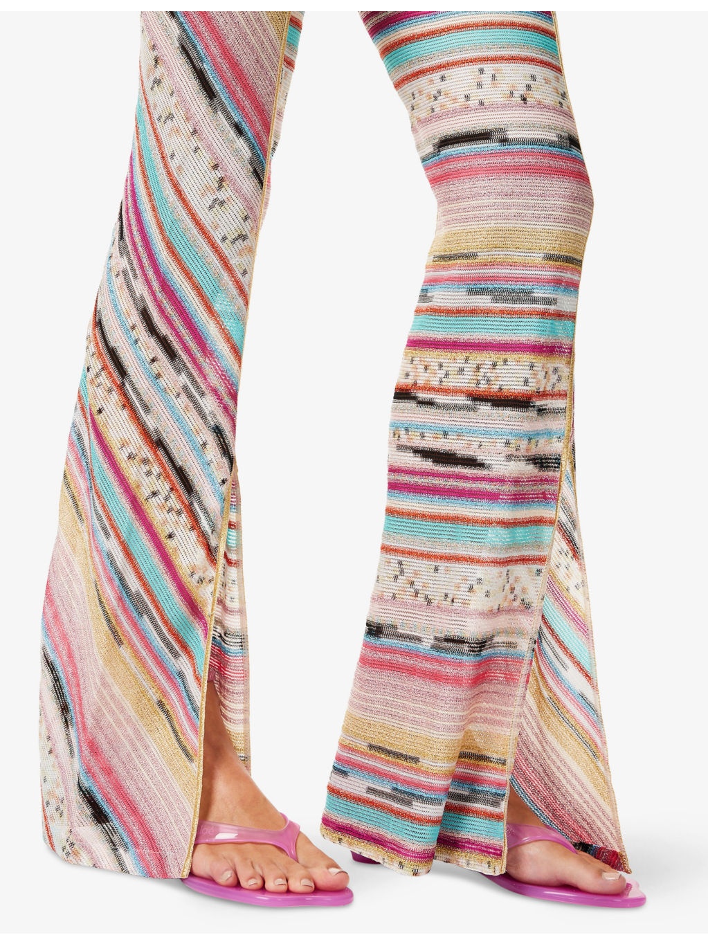 Miss Striped Lurex Knitted Trousers - 5