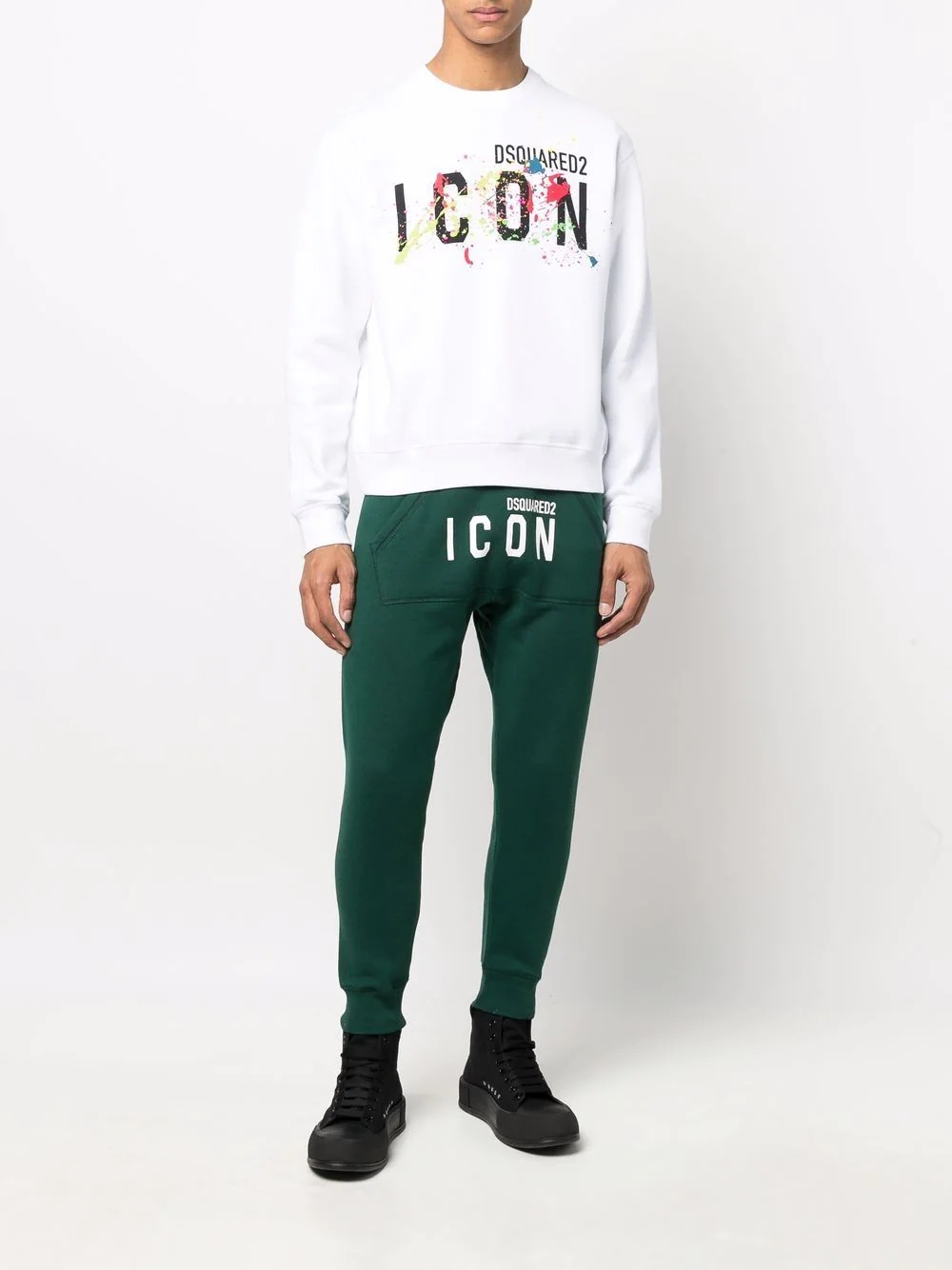 cropped Icon-print track pants - 2