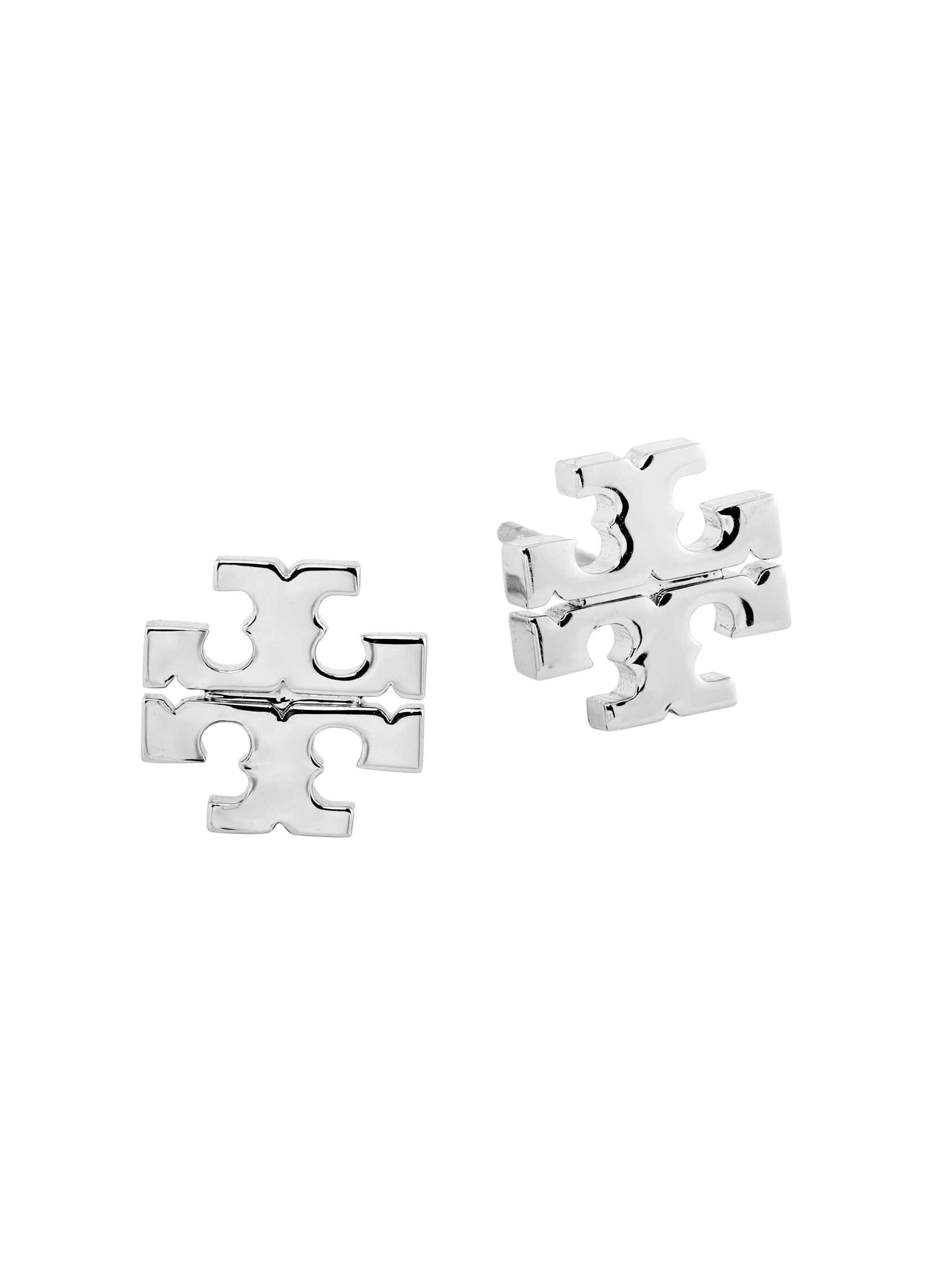 Women's Goldtone Logo Stud Earrings - Silver - 1