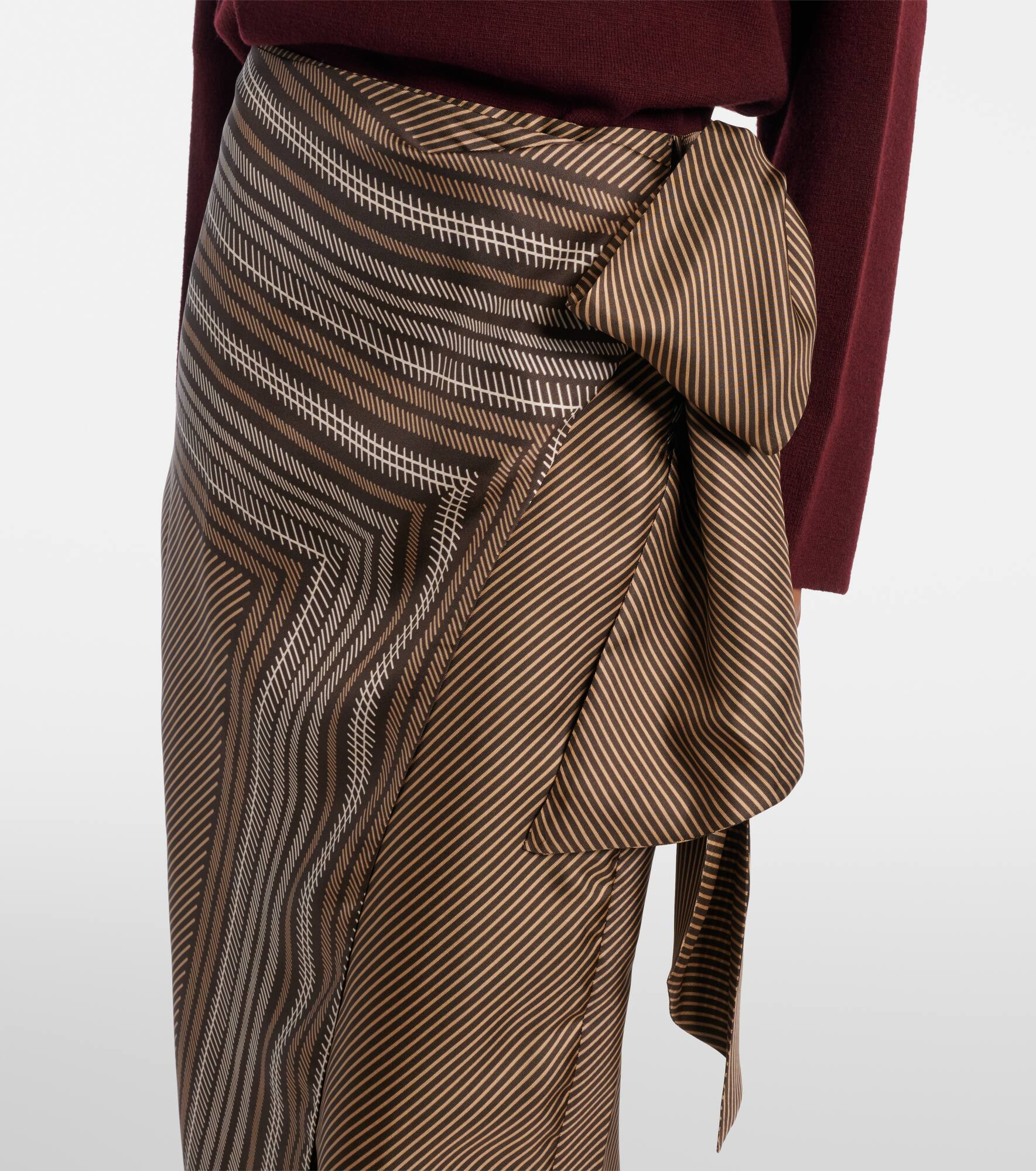 Edro striped silk wrap skirt - 4