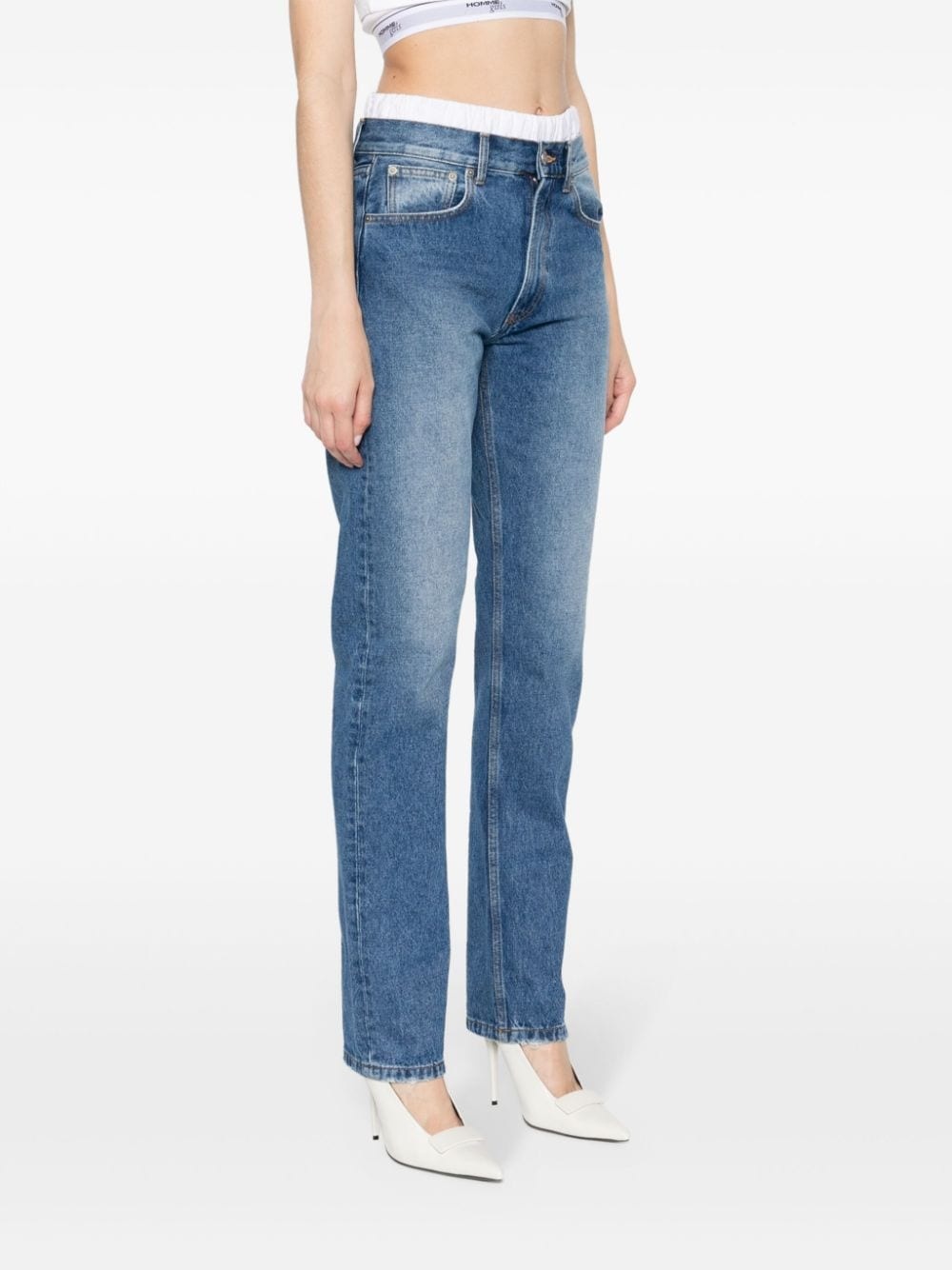 washed tapered jeans - 3