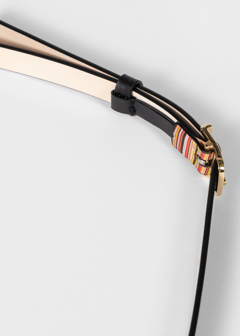 Women's 'Signature Stripe' Leather Belt & Silk-Mix Socks Gift Set 3