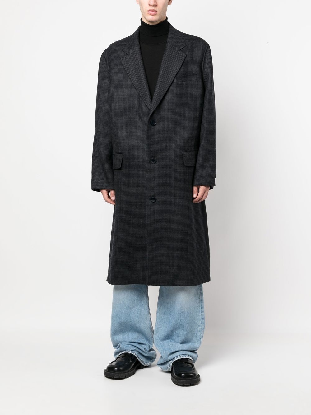 notched-lapel single-breasted coat - 2