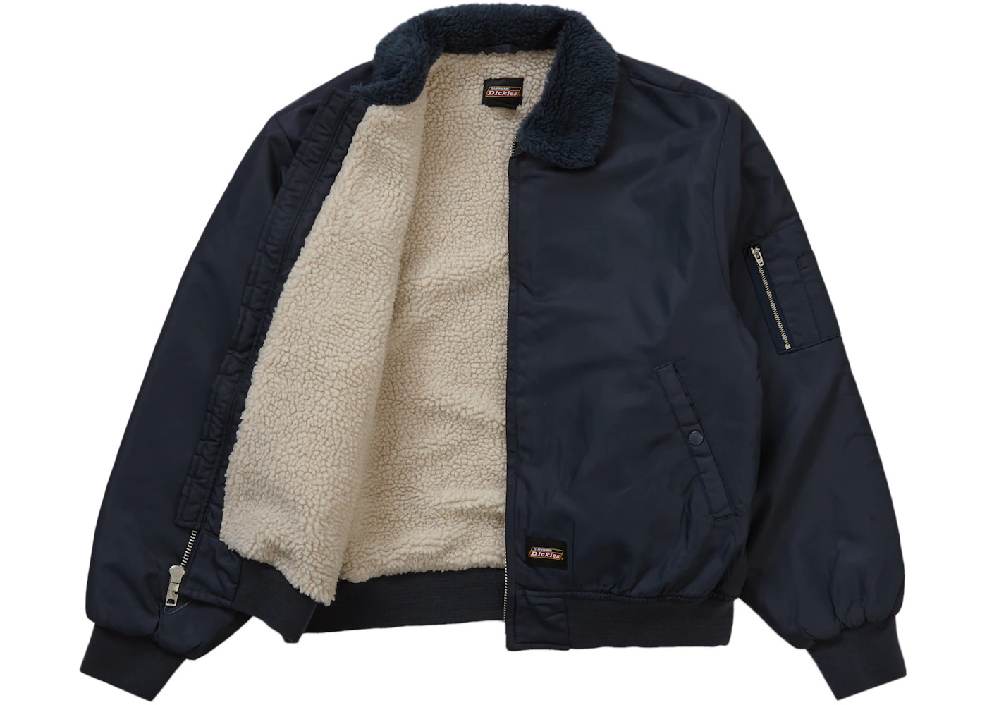 Supreme Dickies Fur Collar Bomber Jacket Navy - 2