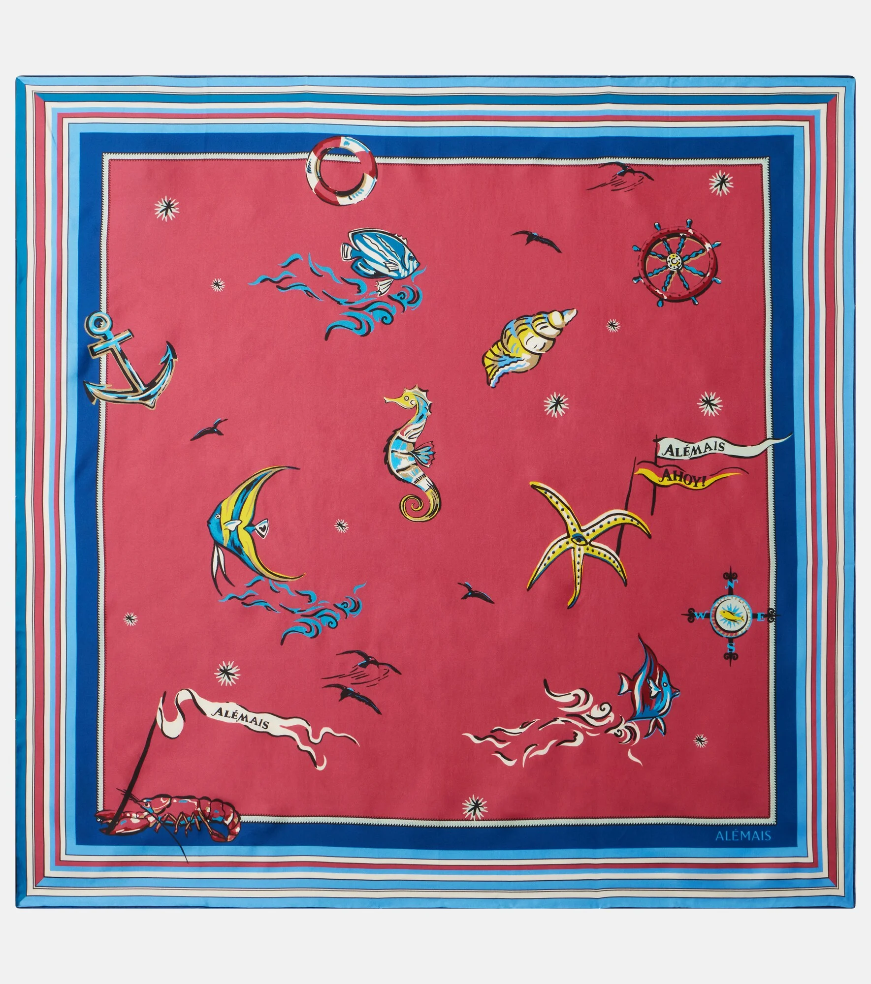 Printed silk twill scarf - 1